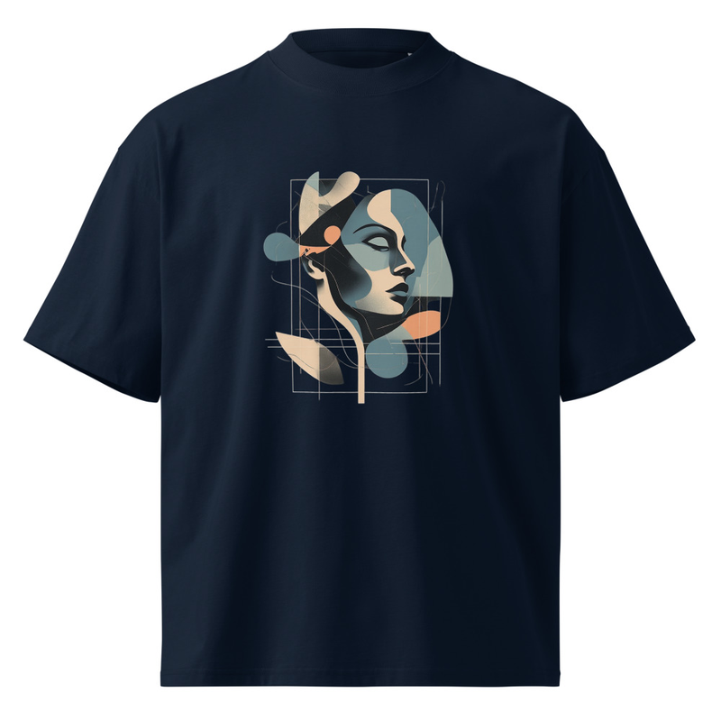 Unisex organic oversized high neck t-shirt