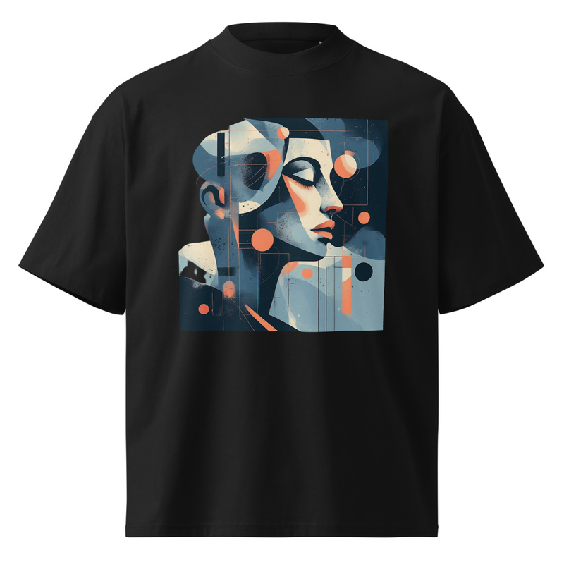 Unisex organic oversized high neck t-shirt