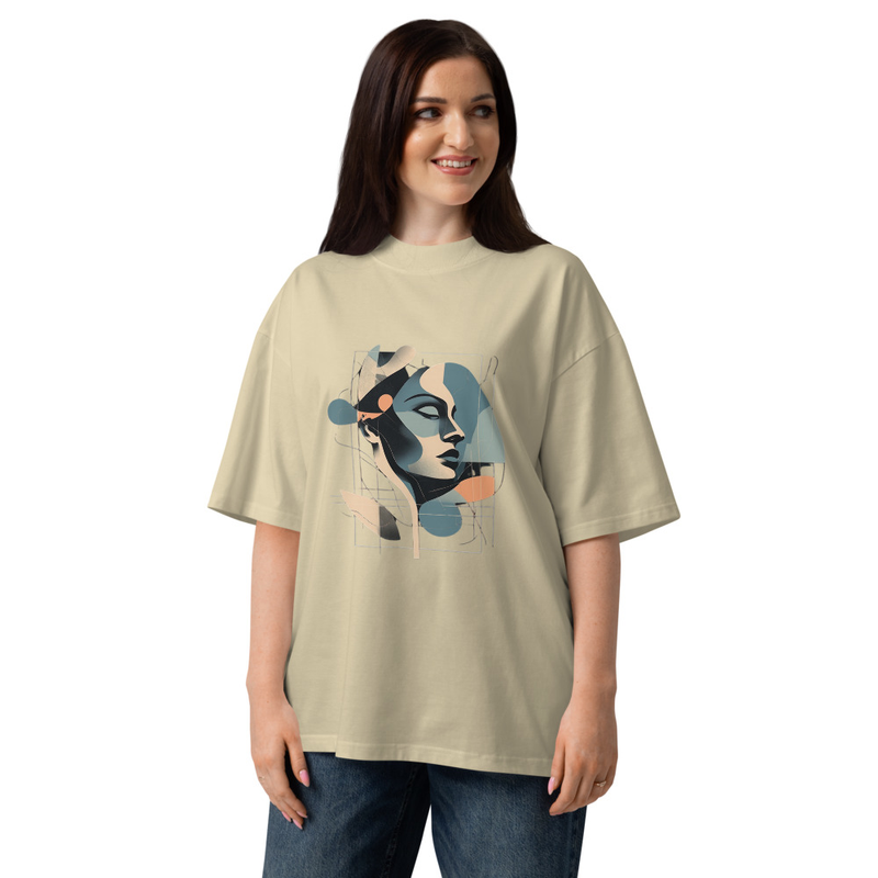 Unisex organic oversized high neck t-shirt