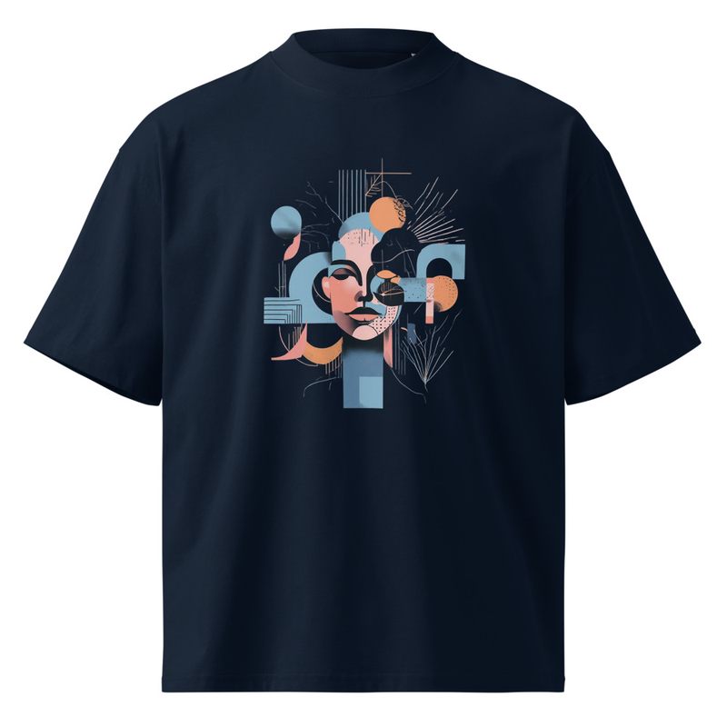 Unisex organic oversized high neck t-shirt