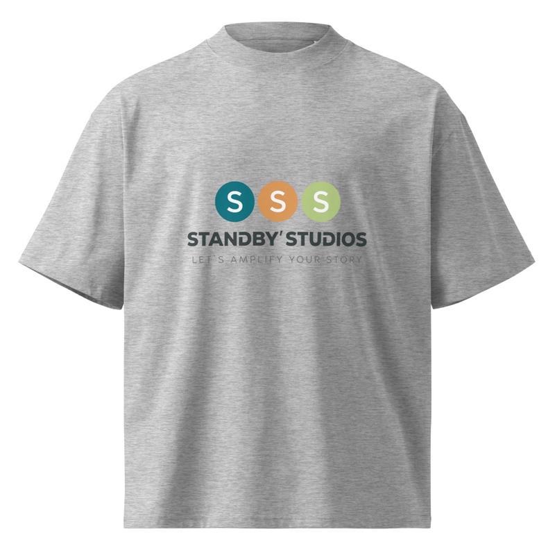 Unisex organic oversized high neck t-shirt