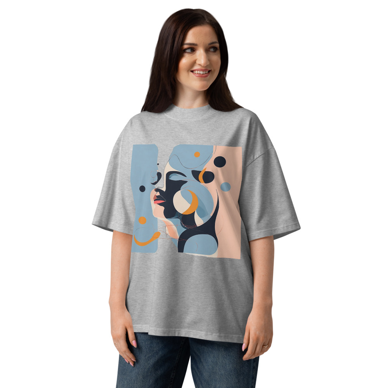 Unisex organic oversized high neck t-shirt