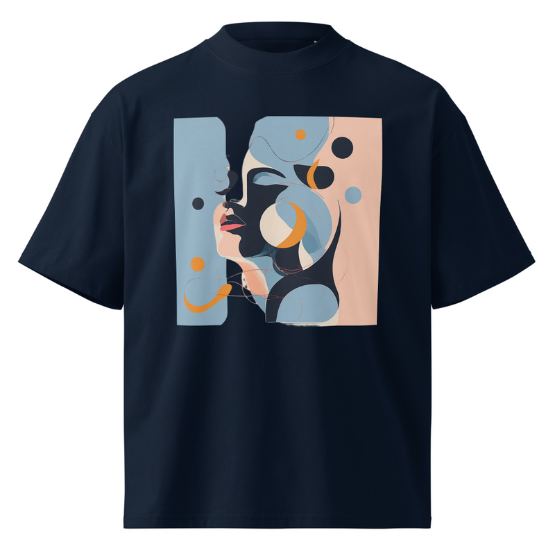 Unisex organic oversized high neck t-shirt