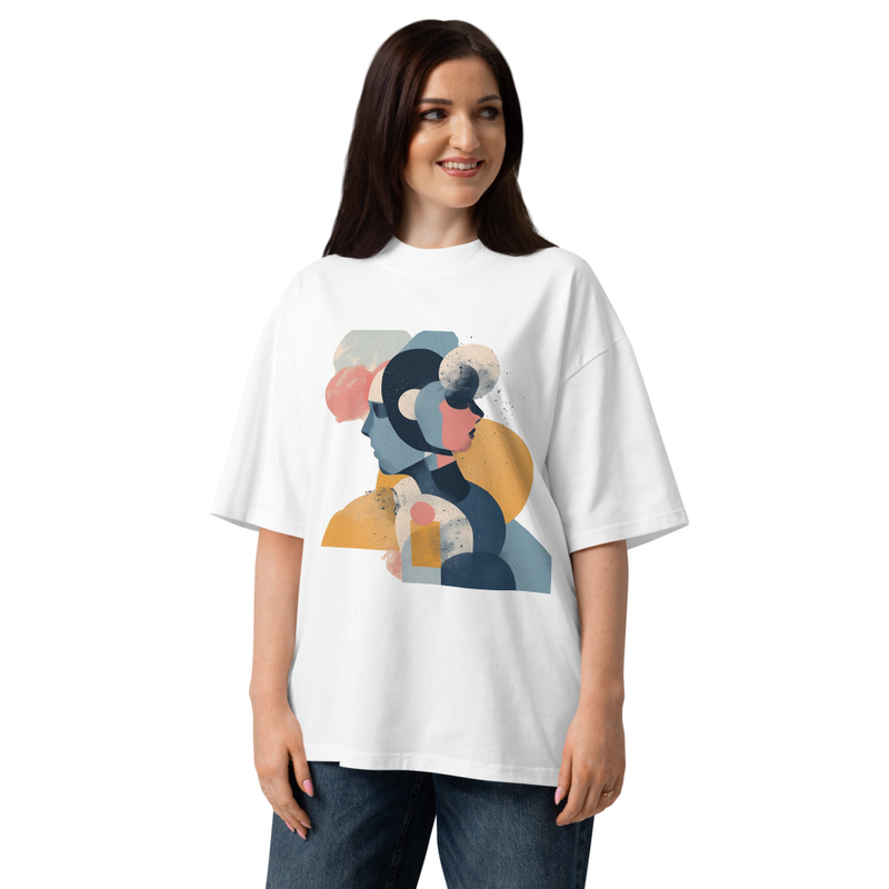 Unisex organic oversized high neck t-shirt