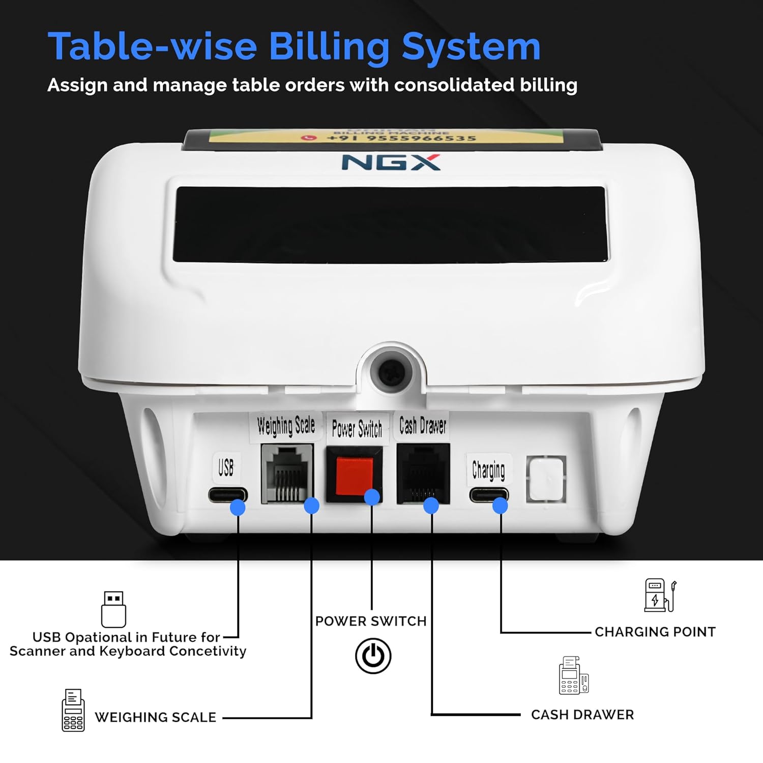 NGX Smart Pro SP93TB 3" Billing Machine - BIS Approved, Wireless, GST Ready, High-Speed Thermal Printer