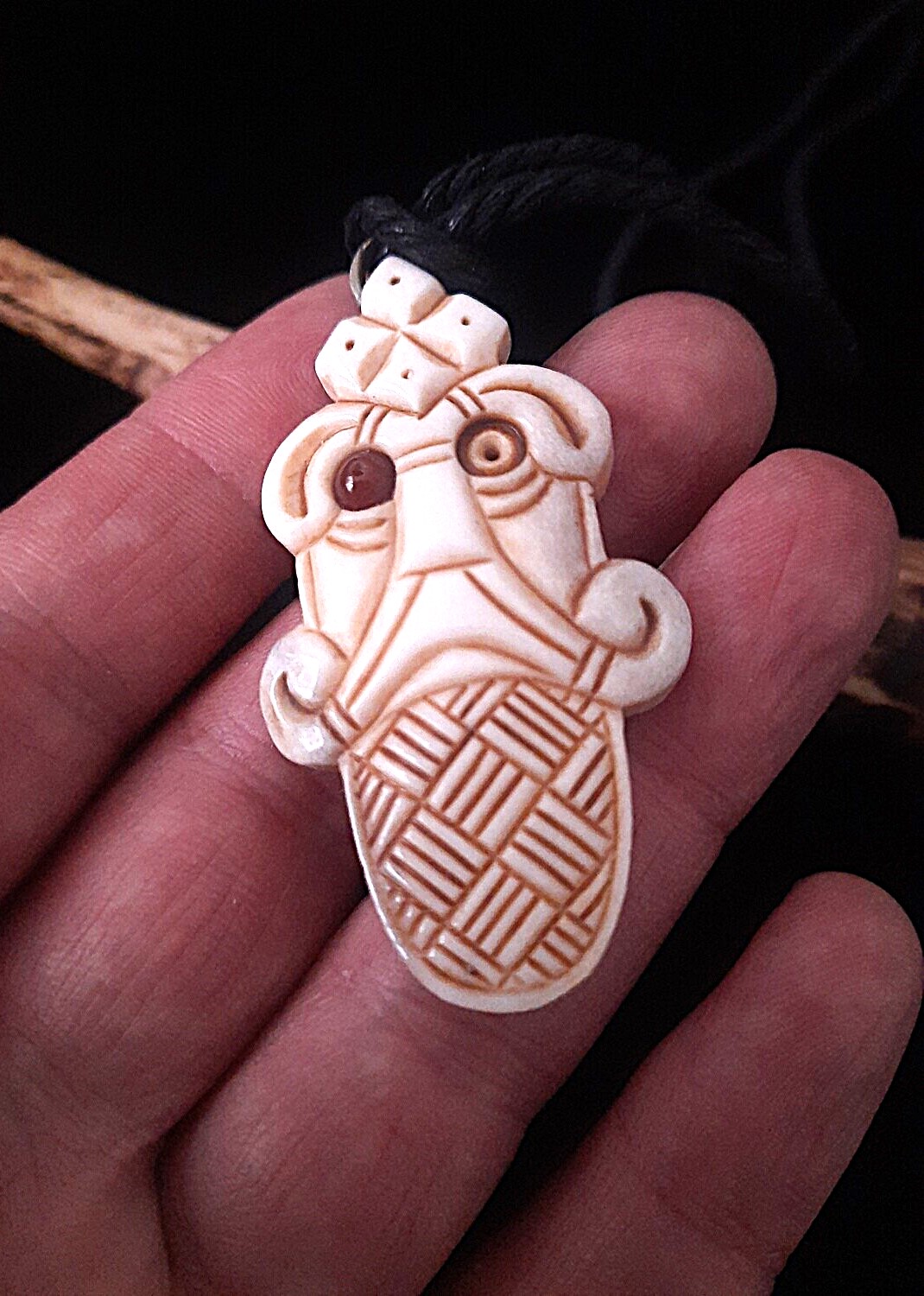 Odin Amulet, Hand Carved, Moose Antlers