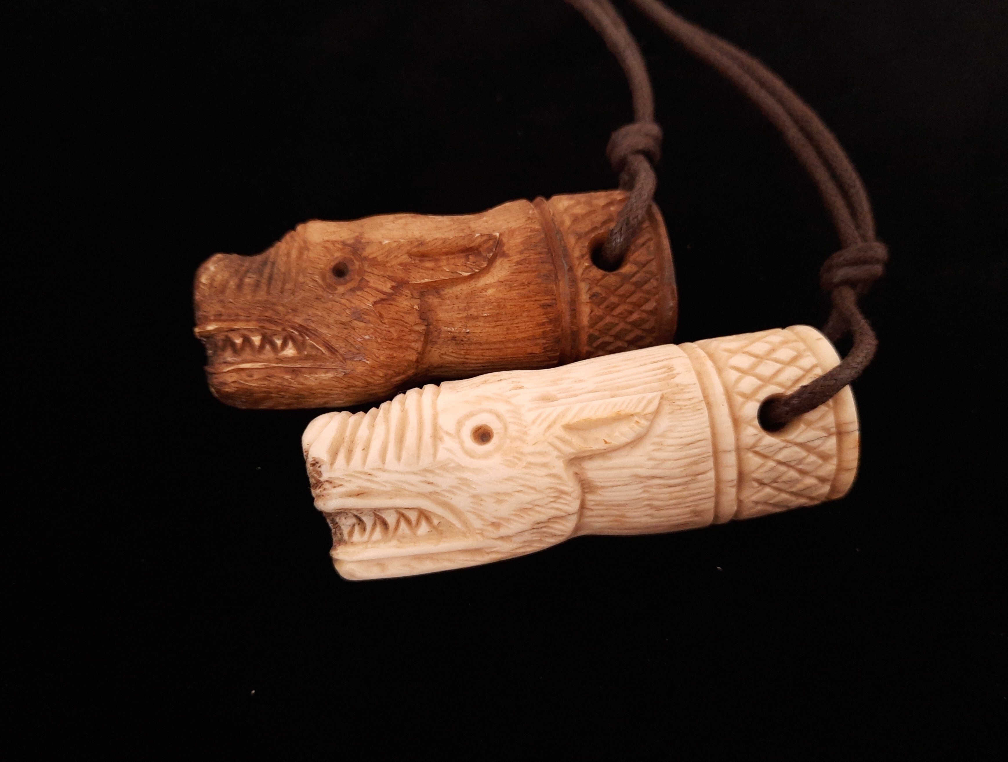 Odin Wolf Warriors Úlfhéðnar Totemic amulets carved from Moose antler