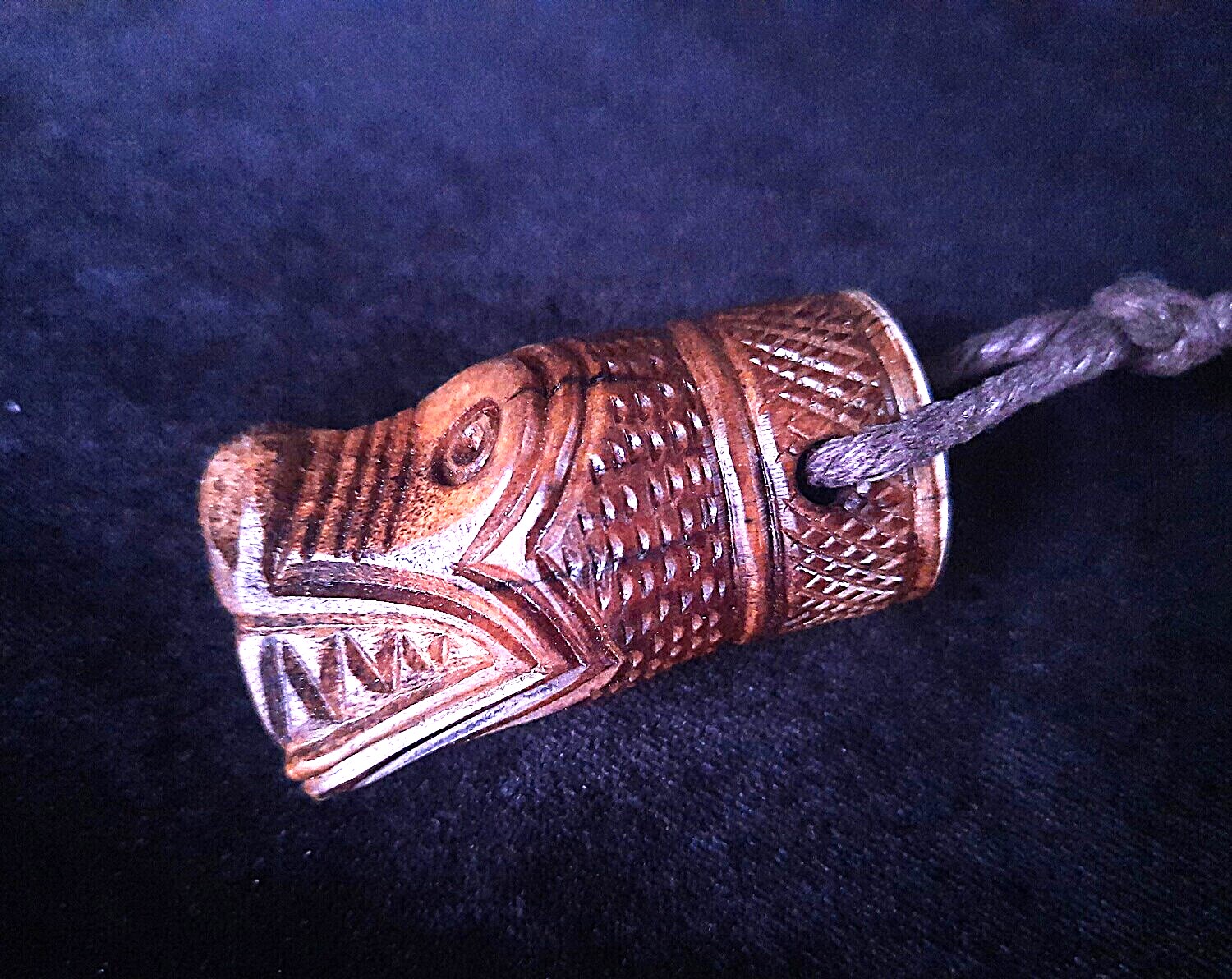 Hand-Carved Viking Odin Bear Warriors Berserker Totemic Amulet with Kolowrat symbol.: Moose Antler Craftsmanship