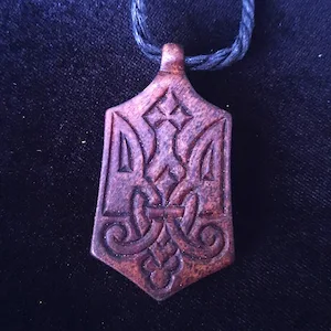 Hand-Carved Ukrainian Trident: Symbol of Rurik Dynasty, Crafted from Moose Antlers
