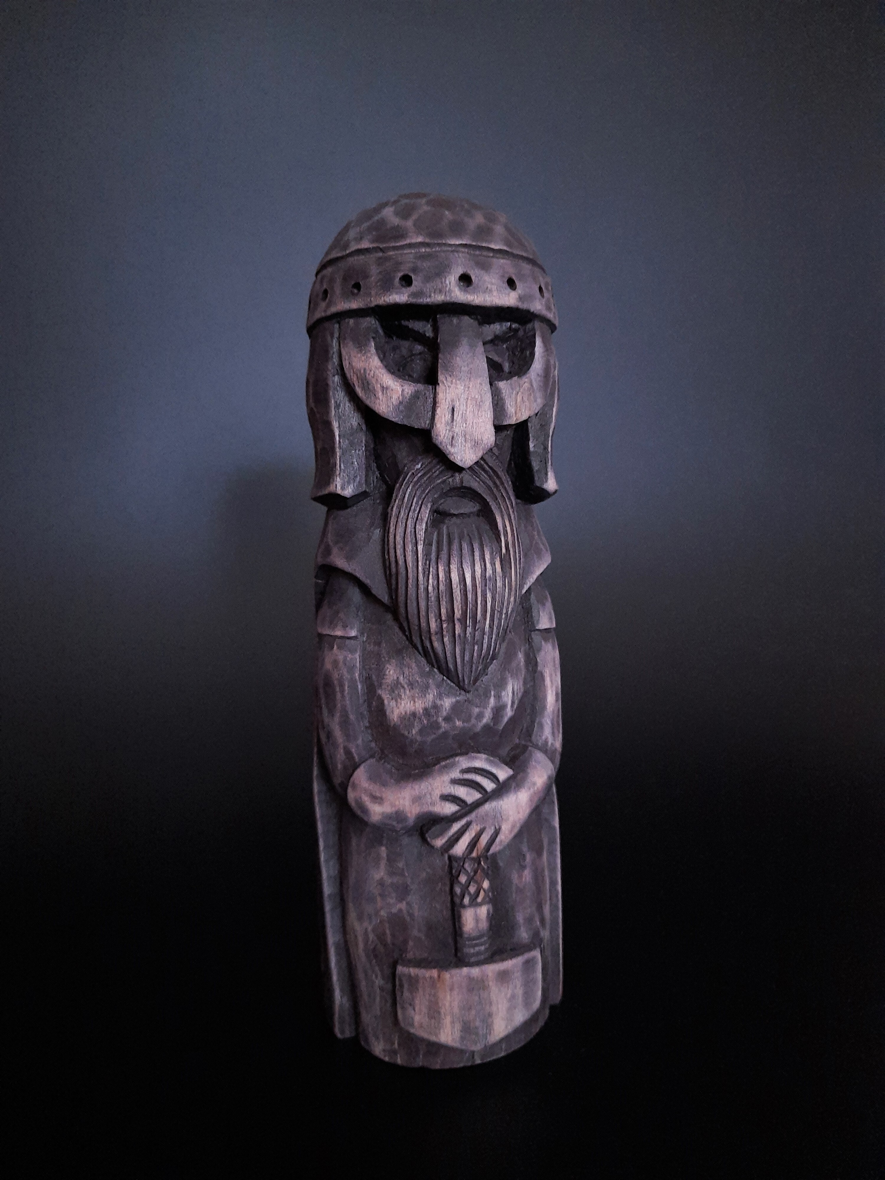 Old Norse Gods, Thor Statue, Wood Hand Carved