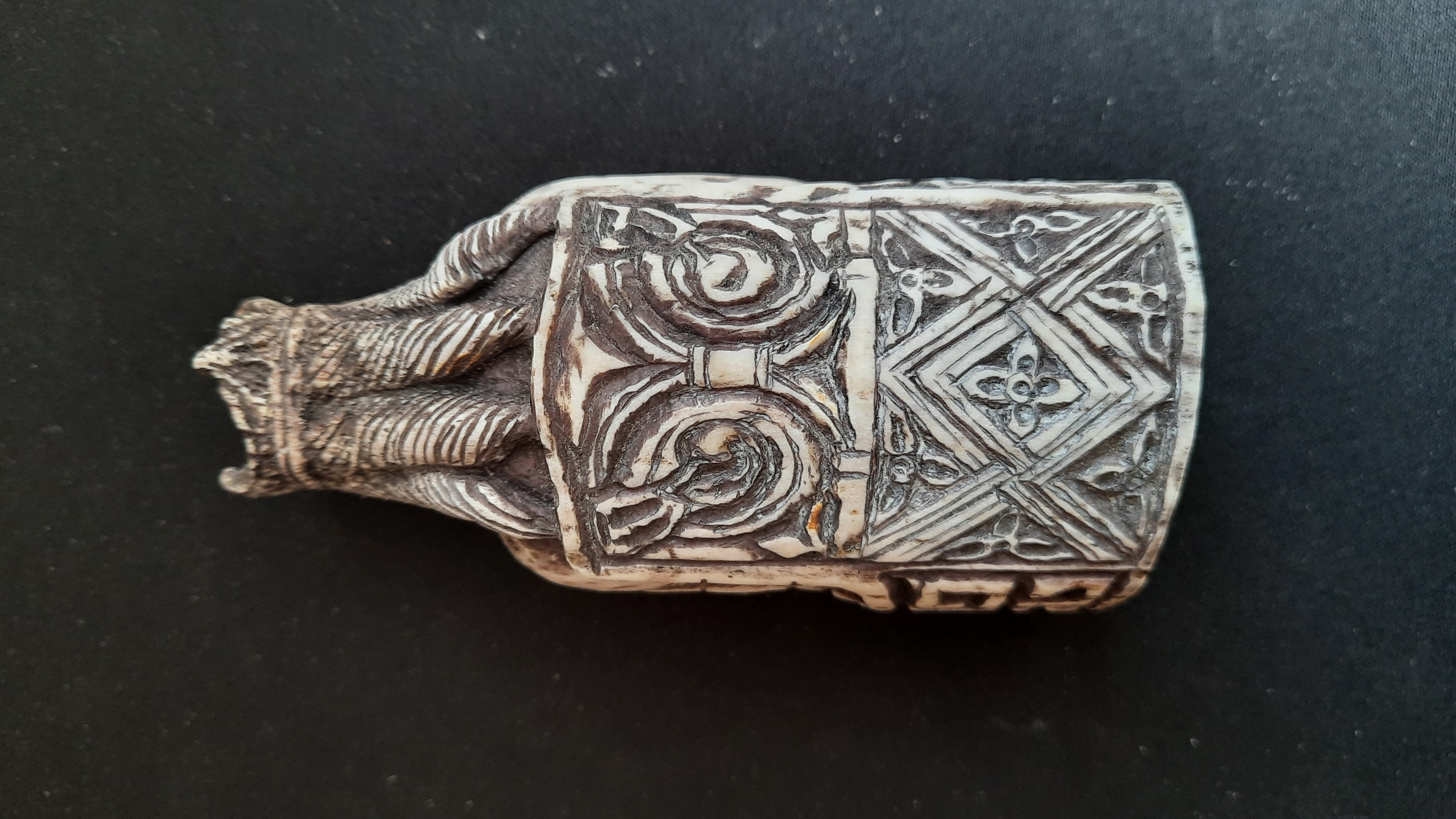 Hand-Carved Lewis Chessmen King – Seated with Sword Across Knees