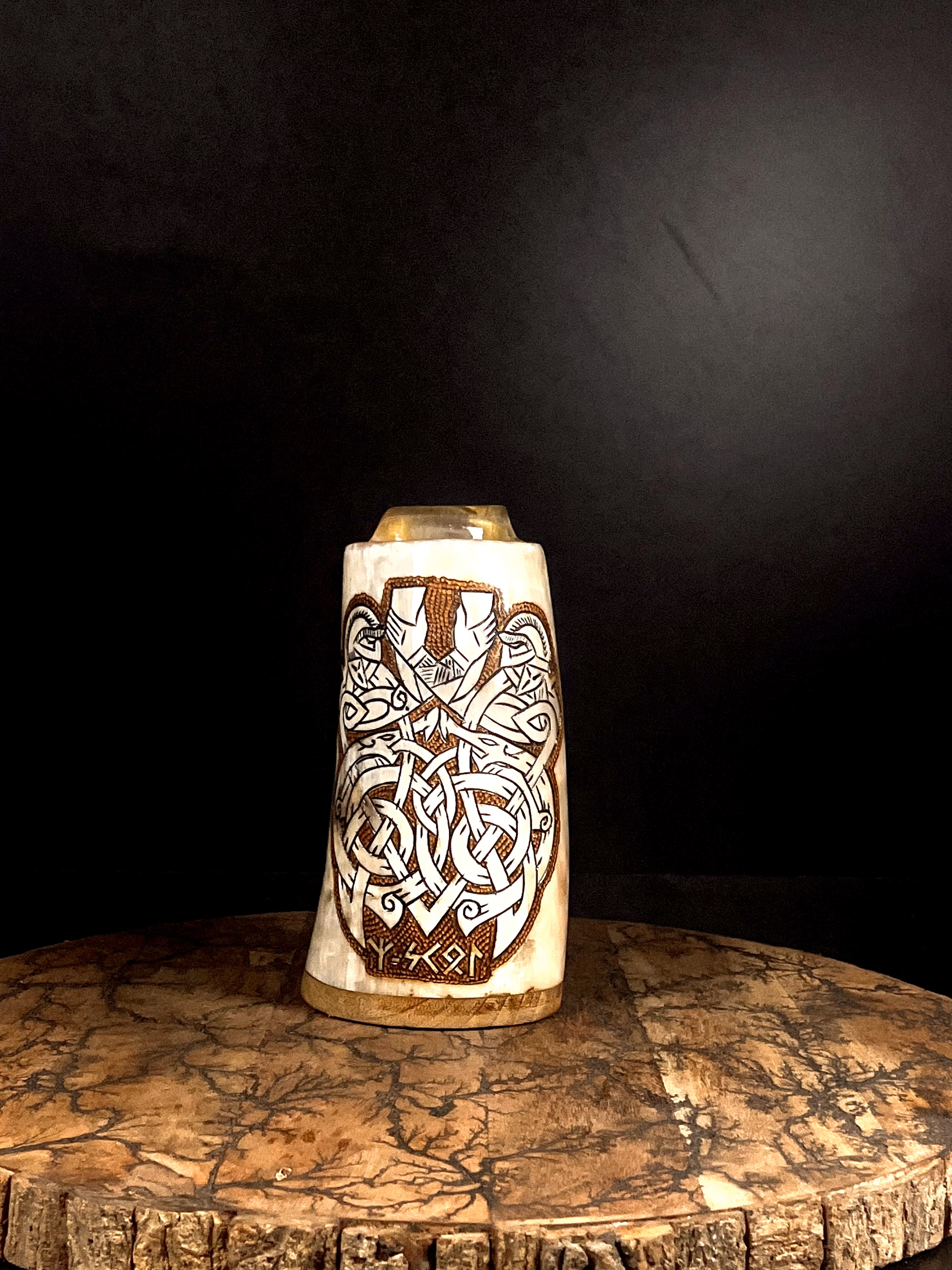 Norse Brotherhood – Viking Drinking Horn Tankard | Algiz-Rune Art