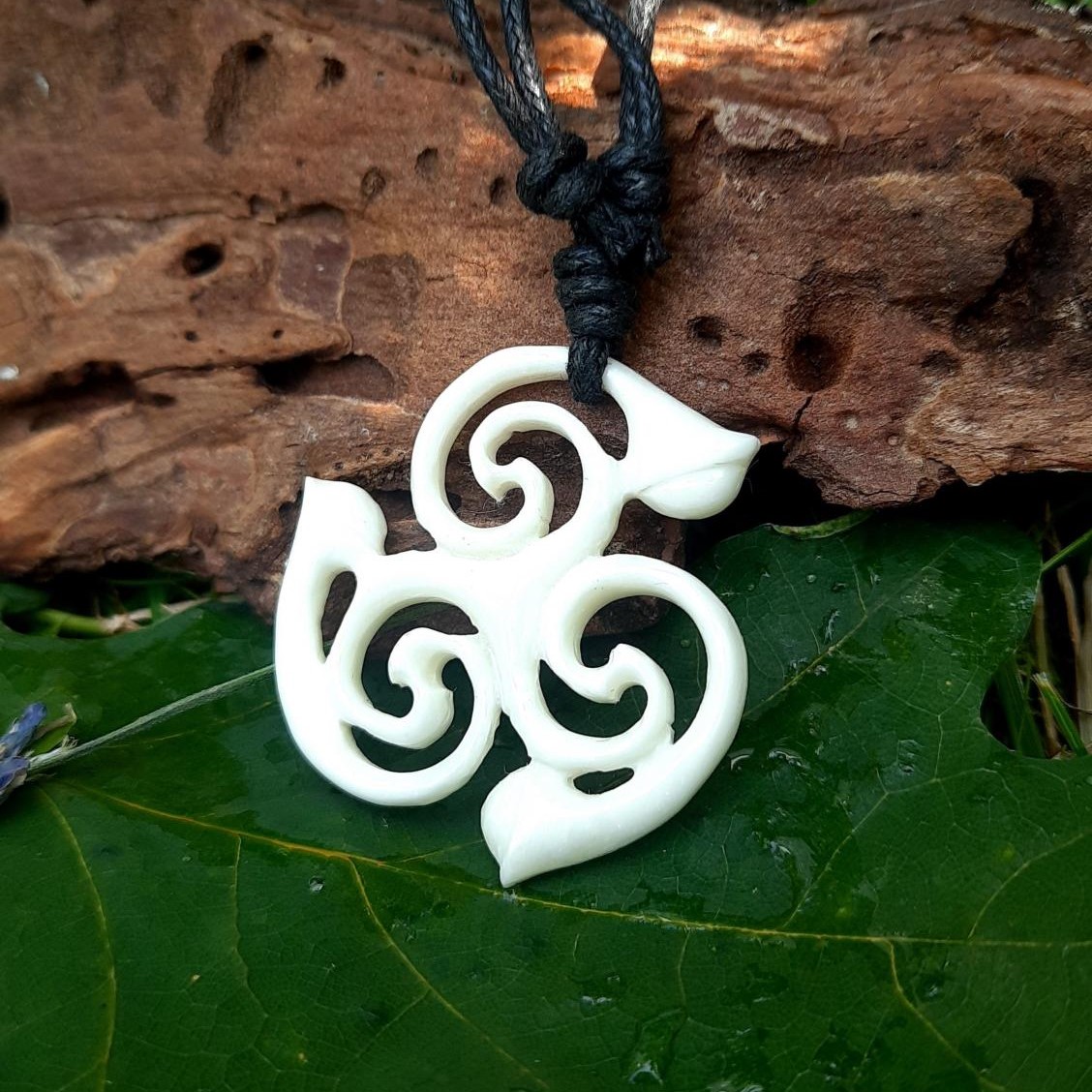 Celtic Triskele Bone Pendant – Hand-Carved Historical Design