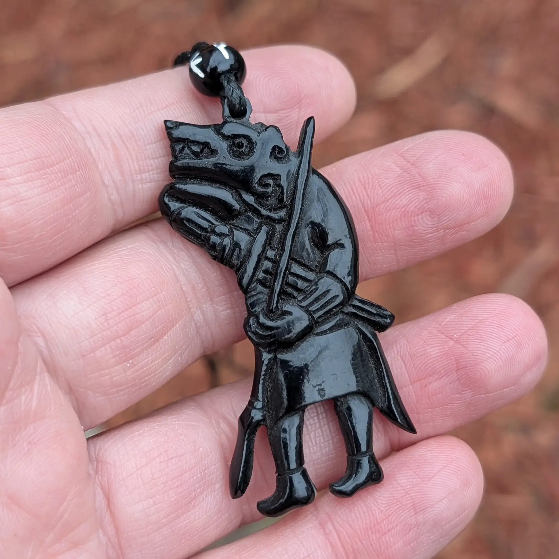 Vendel Period Warrior Pendant with Wolf Helmet