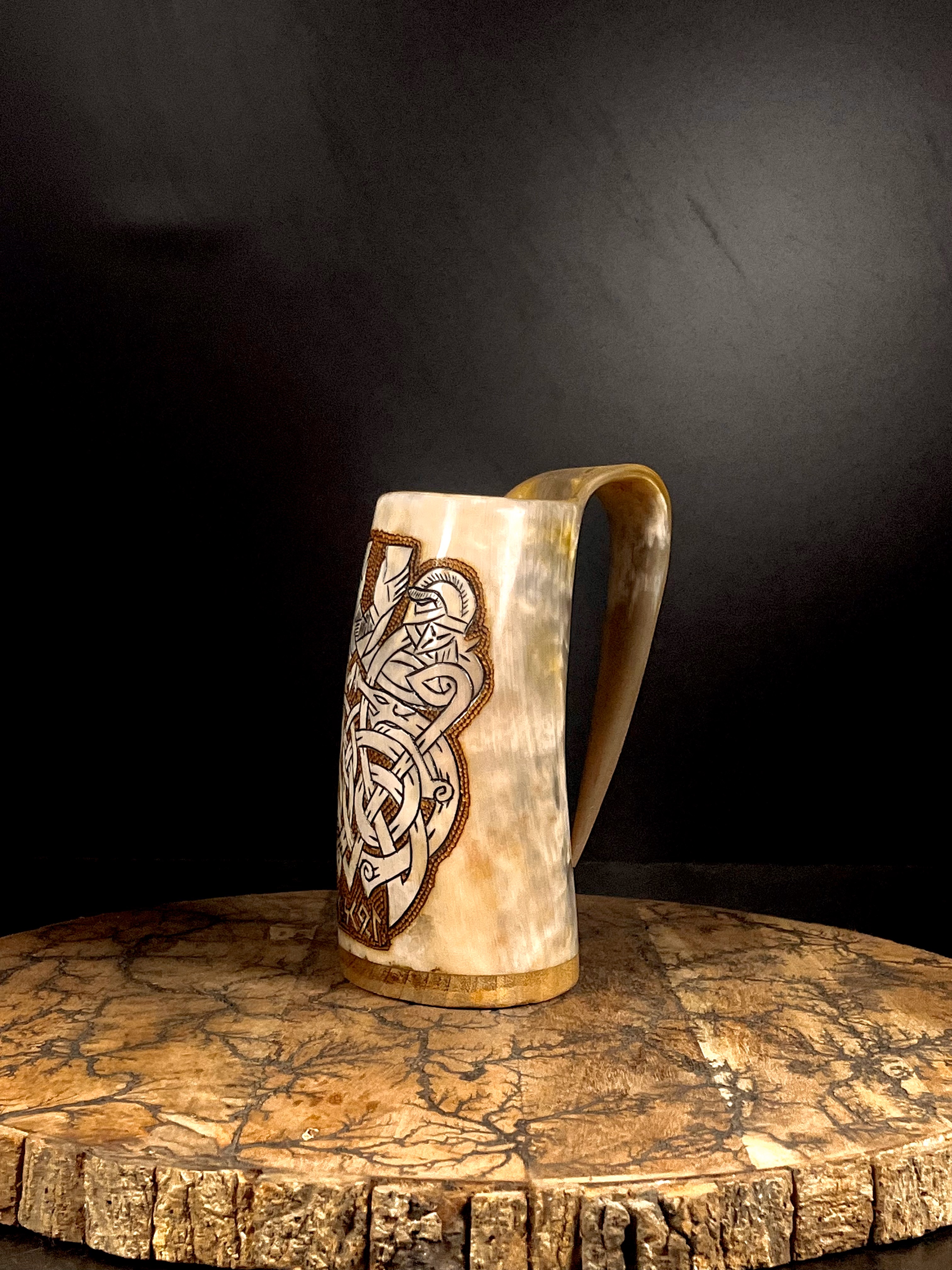 Norse Brotherhood – Viking Drinking Horn Tankard | Algiz-Rune Art