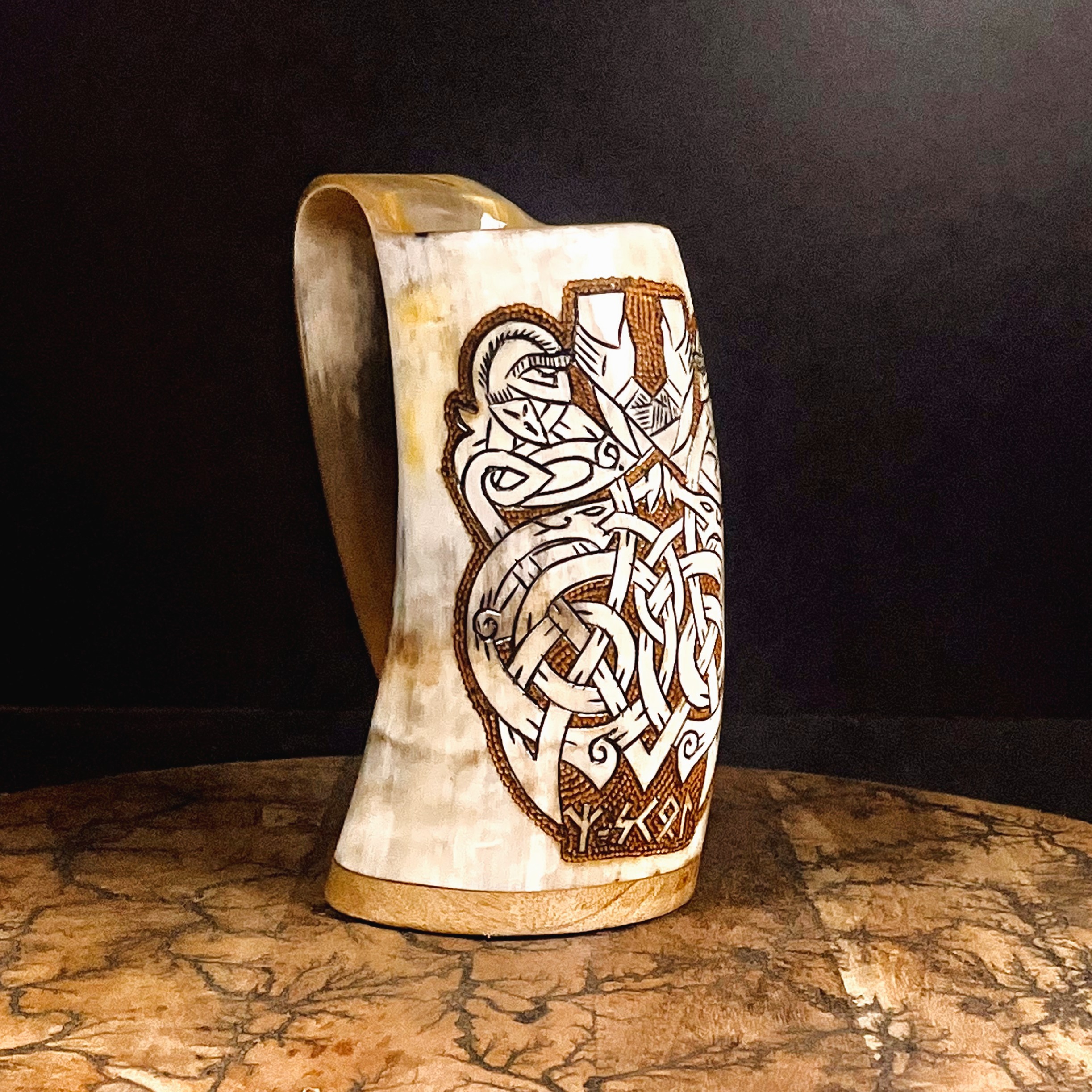 Norse Brotherhood – Viking Drinking Horn Tankard | Algiz-Rune Art