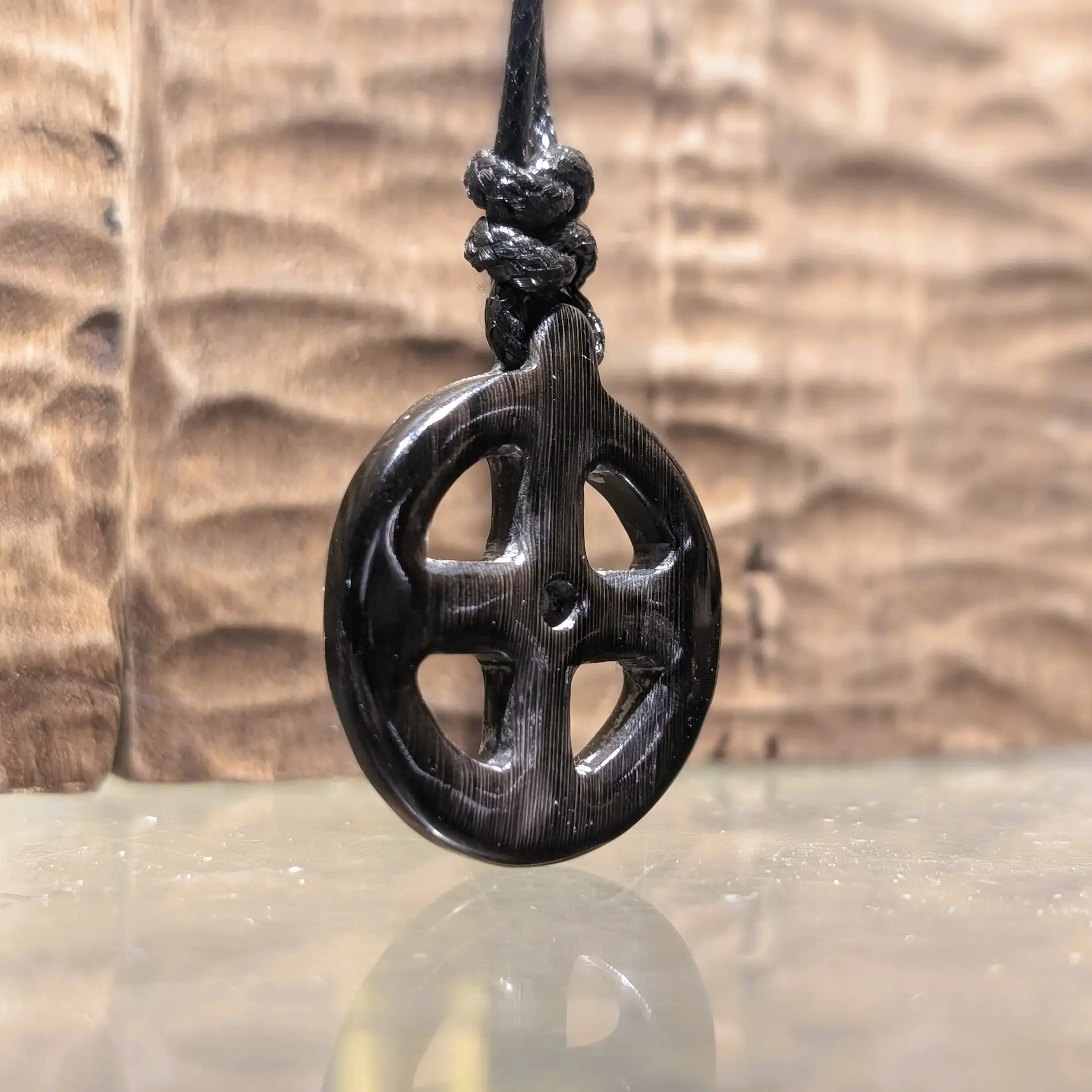 Sun Cross Pendant in Bone or Horn