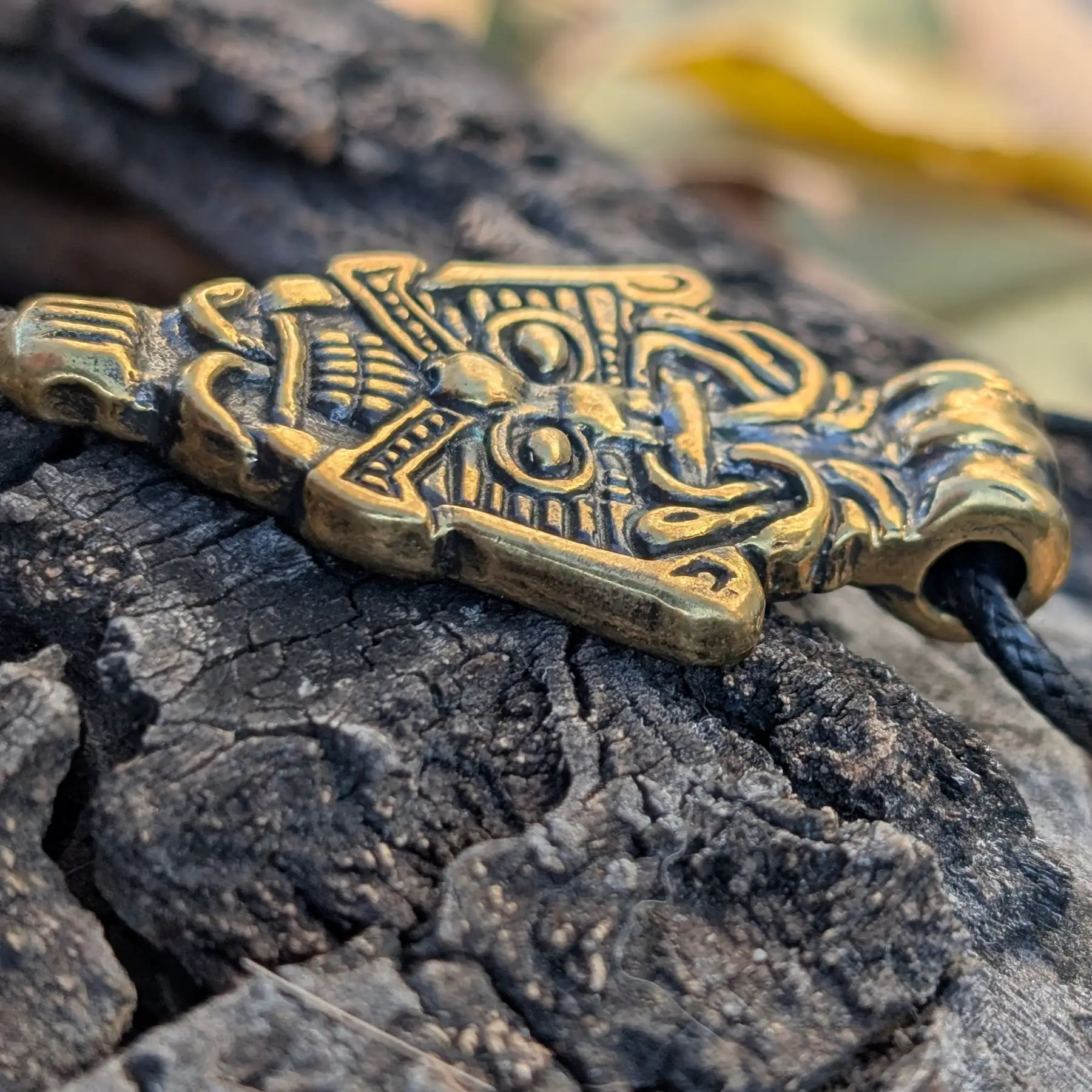 Odin Amulet – Viking Warrior Pendant in Brass from Battlefields | Algiz-Rune Art