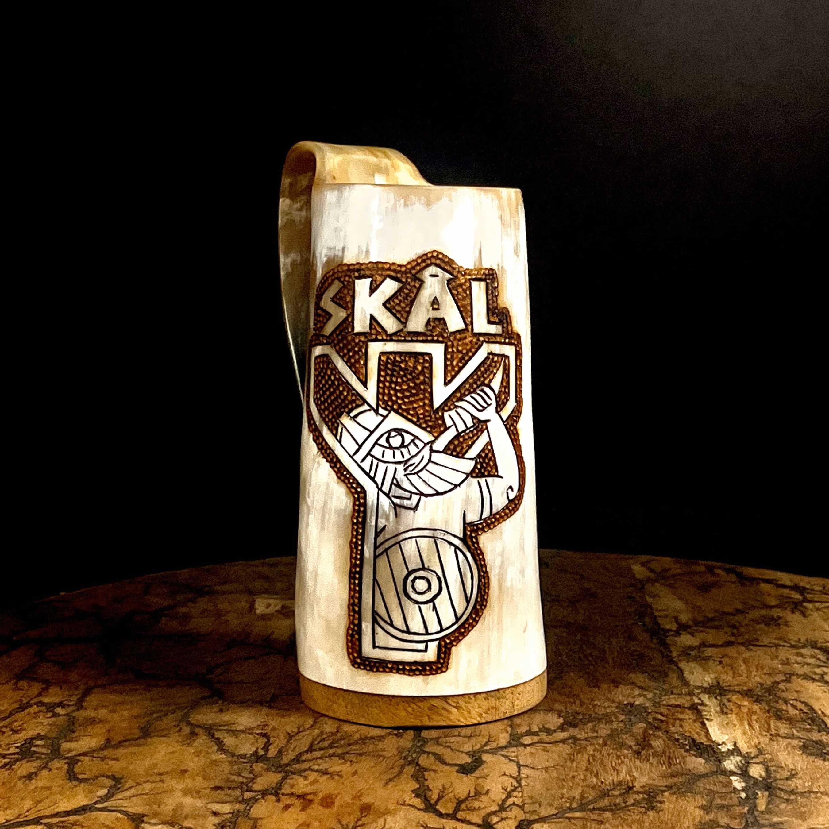 SKÅL – Viking Drinking Horn Tankard | Algiz-Rune Art