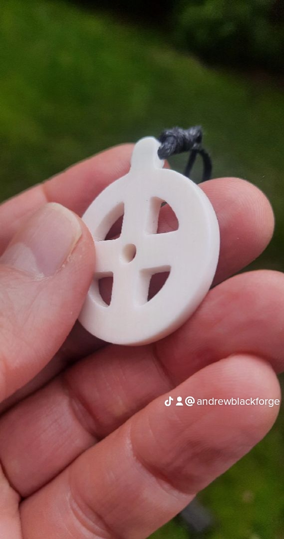Seasonal Offer: Hand-Carved Solar Amulet / Odin Cross / Sun Cross – Natural Bone Pendant