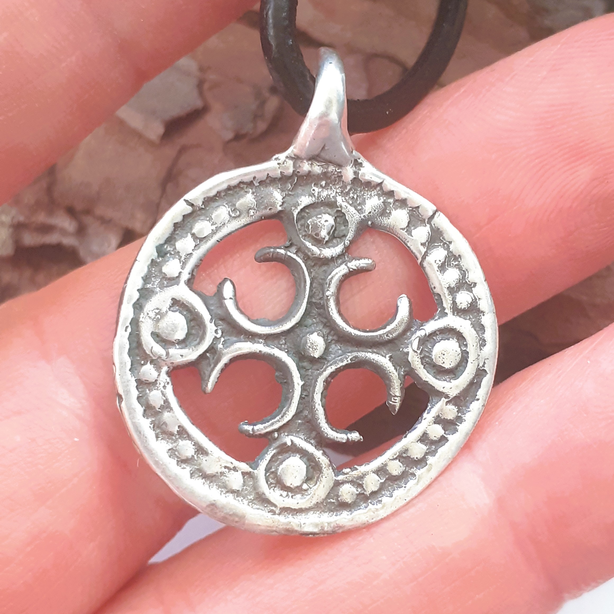 Silver Viking / Slavic Shield Pendant – Handmade Historical Replica