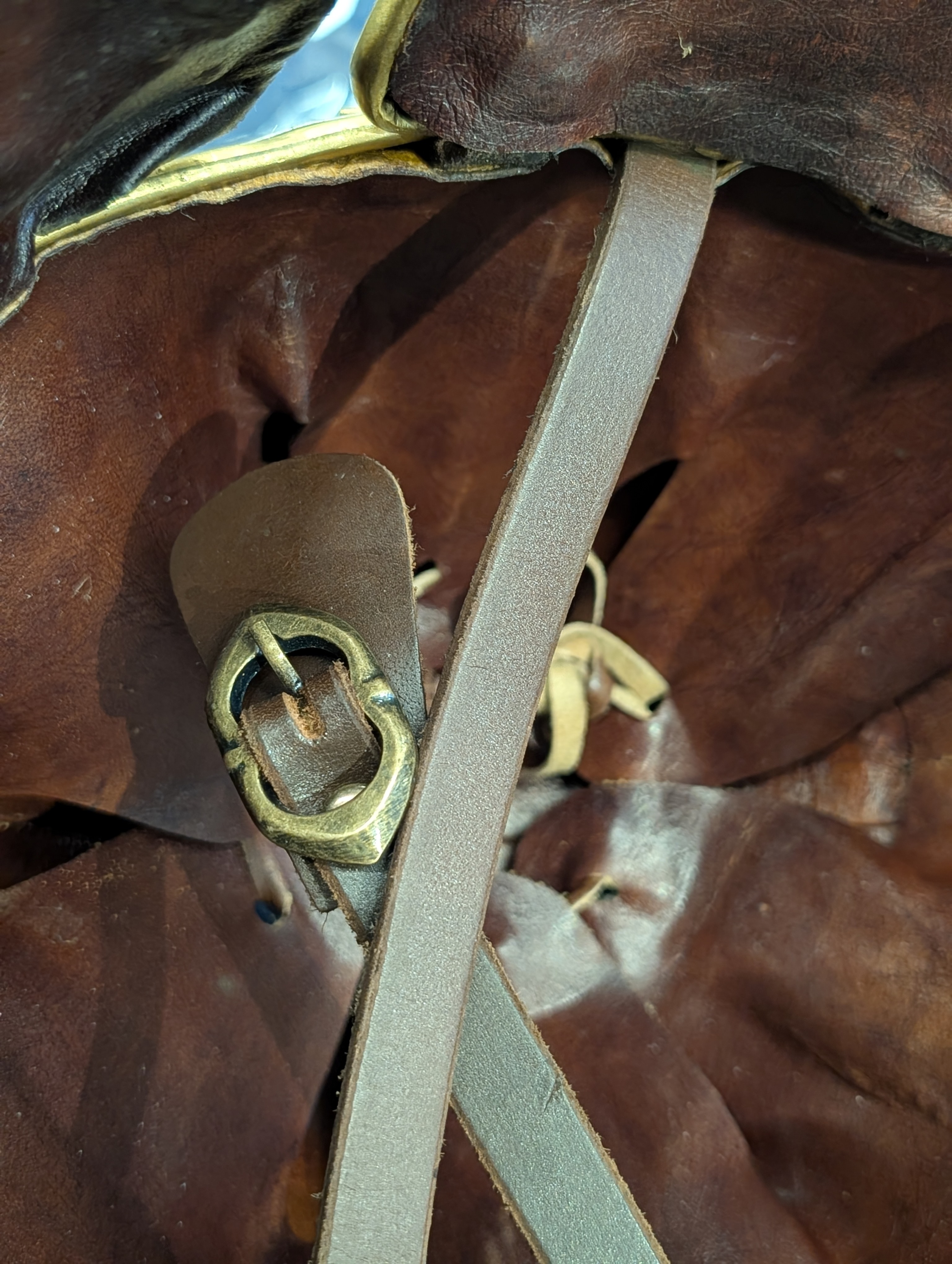 Leather Helmet Interior with Buckle Strap