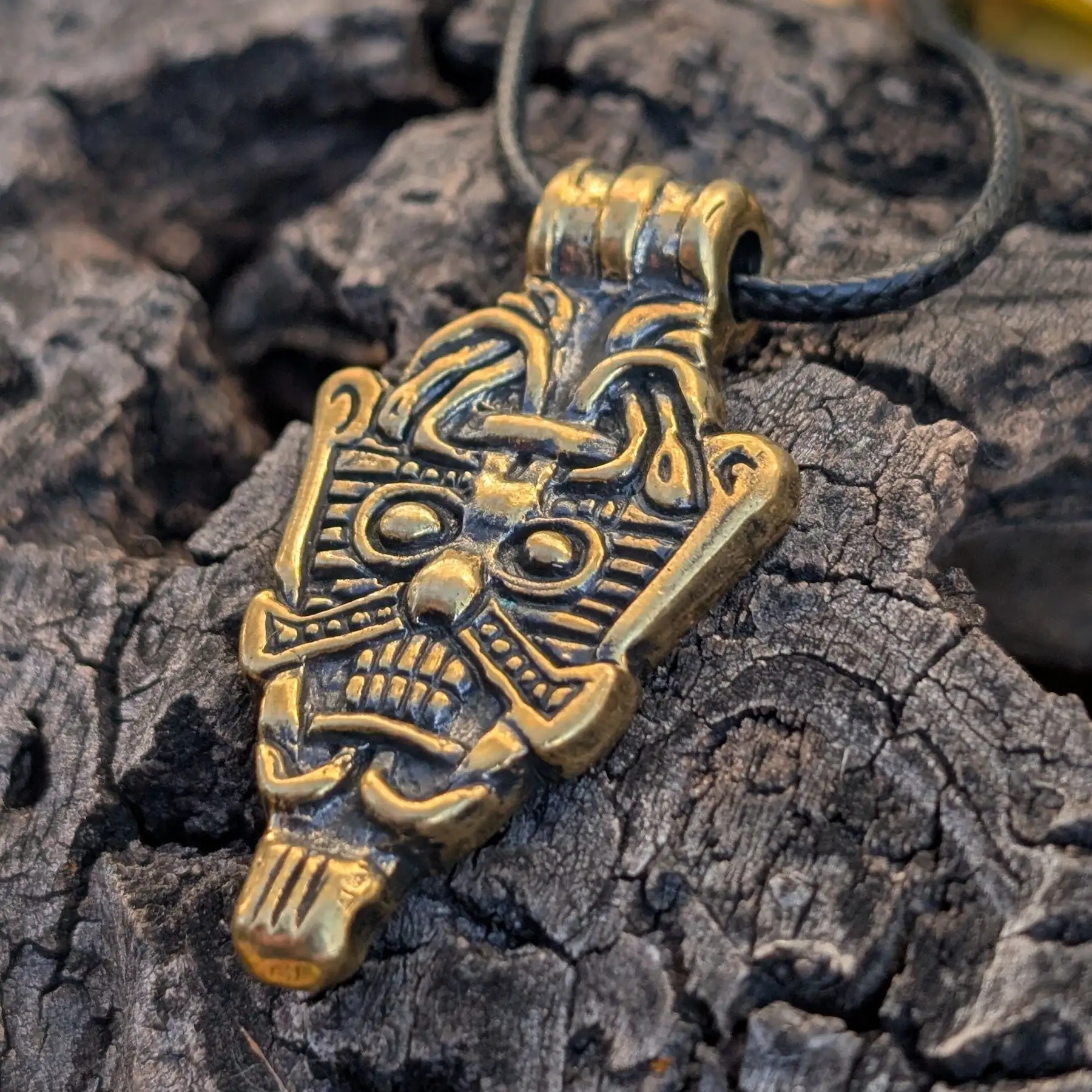Odin Amulet – Viking Warrior Pendant in Brass from Battlefields | Algiz-Rune Art