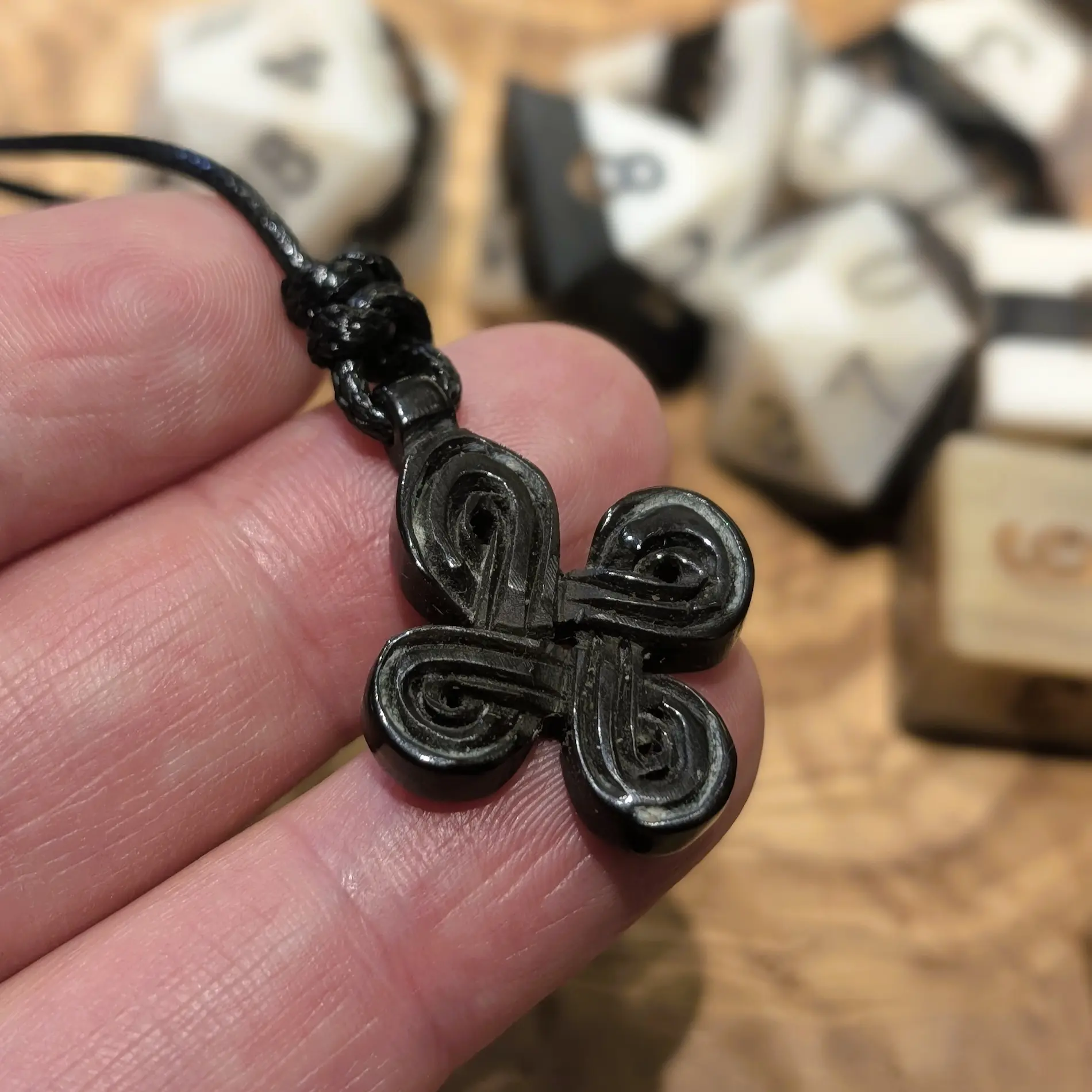 Celtic Infinity Cross Pendant – Hand-Carved Bone or Horn Amulet