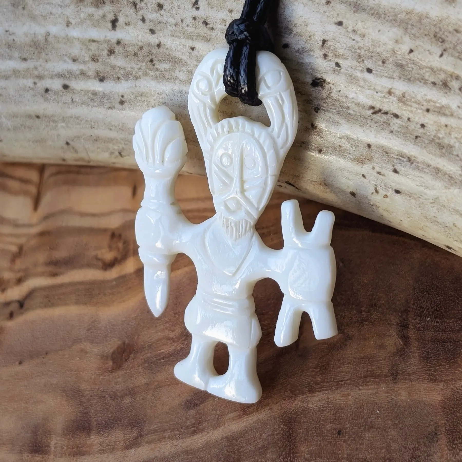 Odin Warrior Pendant in Bone – Uppland Inspired Design