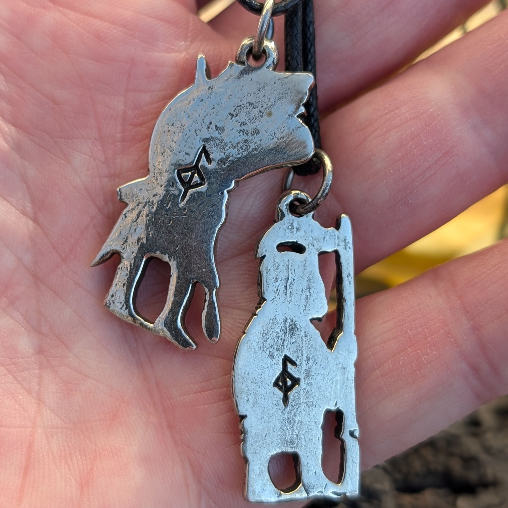 Viking Wolf Warrior Amulet – Hand-Cast Brass or Pewter Pendant