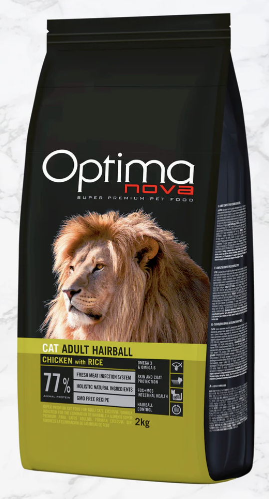 Optima Nova Hairball Adult Pollo y Arroz