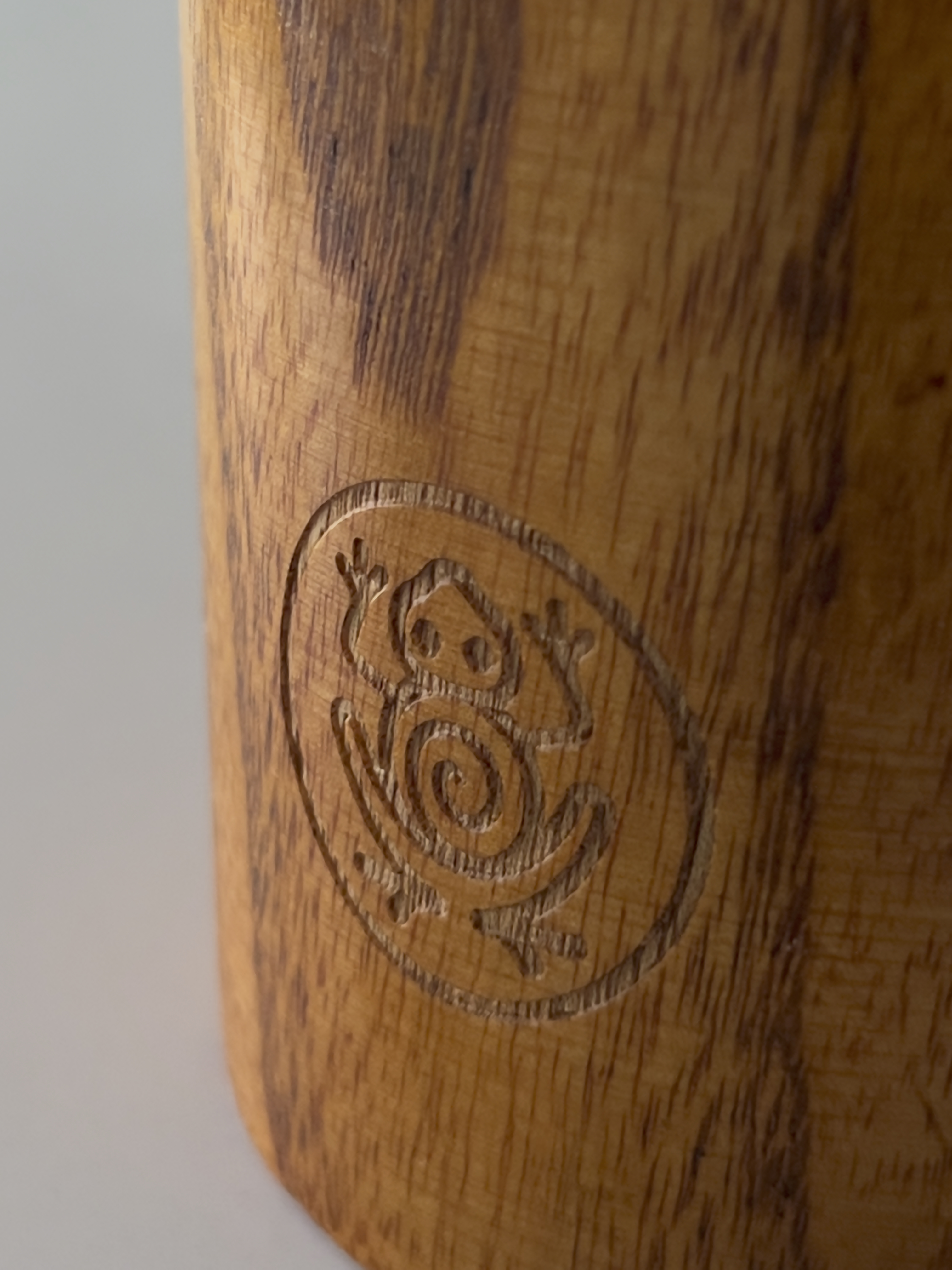 Coki Home Classic Wood Vase with Coquí-Inspired Logo Carved into Rich Natural Wood Texture for Warmth and Beauty Puerto Rican Essence