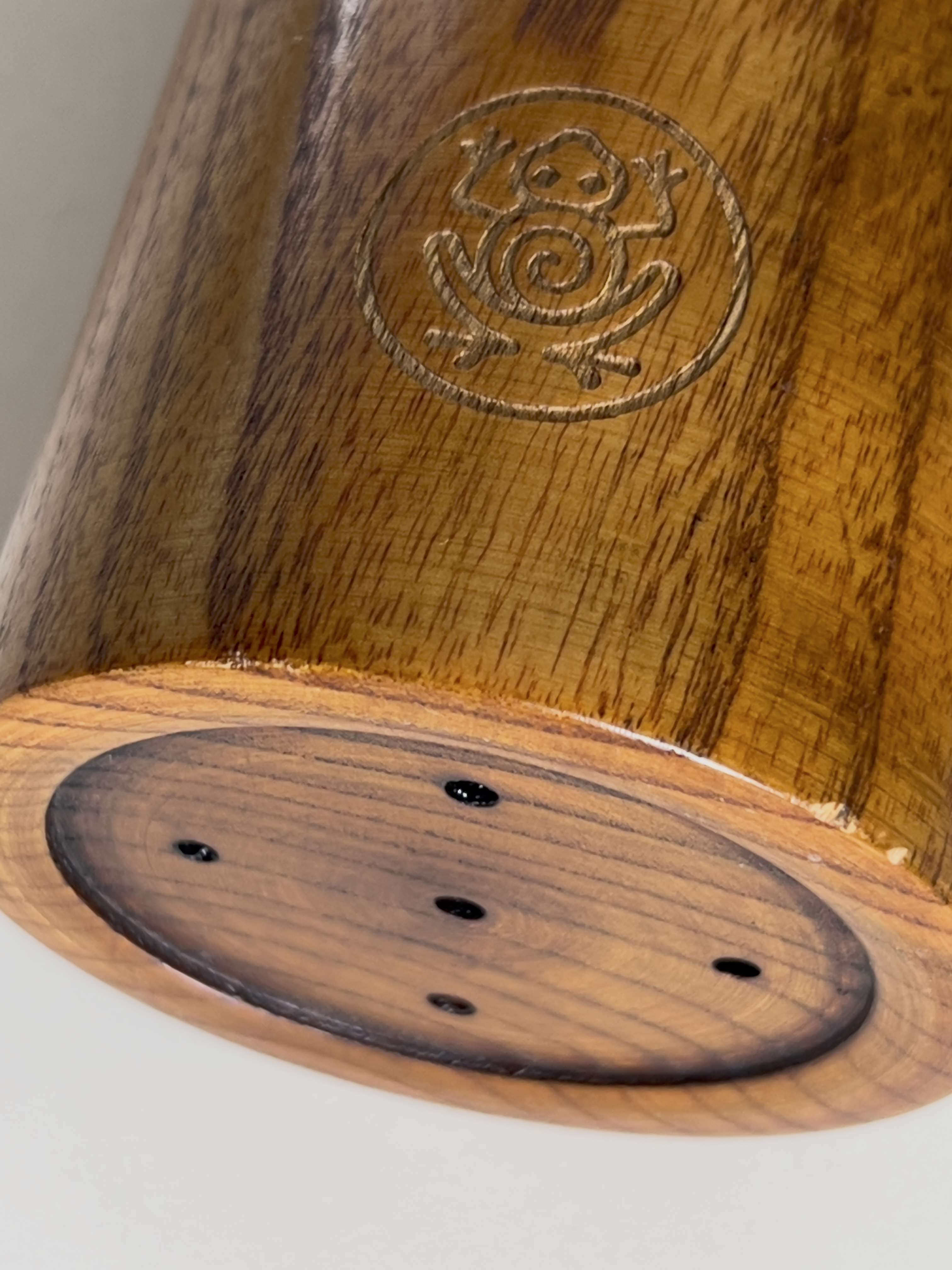 Coki Home Classic Wood Vase with Coquí-Inspired Logo Carved into Rich Natural Wood Texture for Warmth and Beauty Puerto Rican Essence