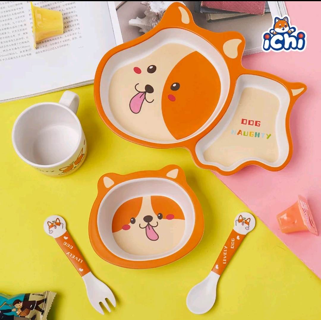 Dog-Themed Kids Tableware Set