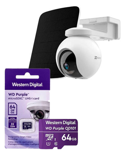 Cámara PT- Panel Solar Ezviz CSEB8SPR100KIT