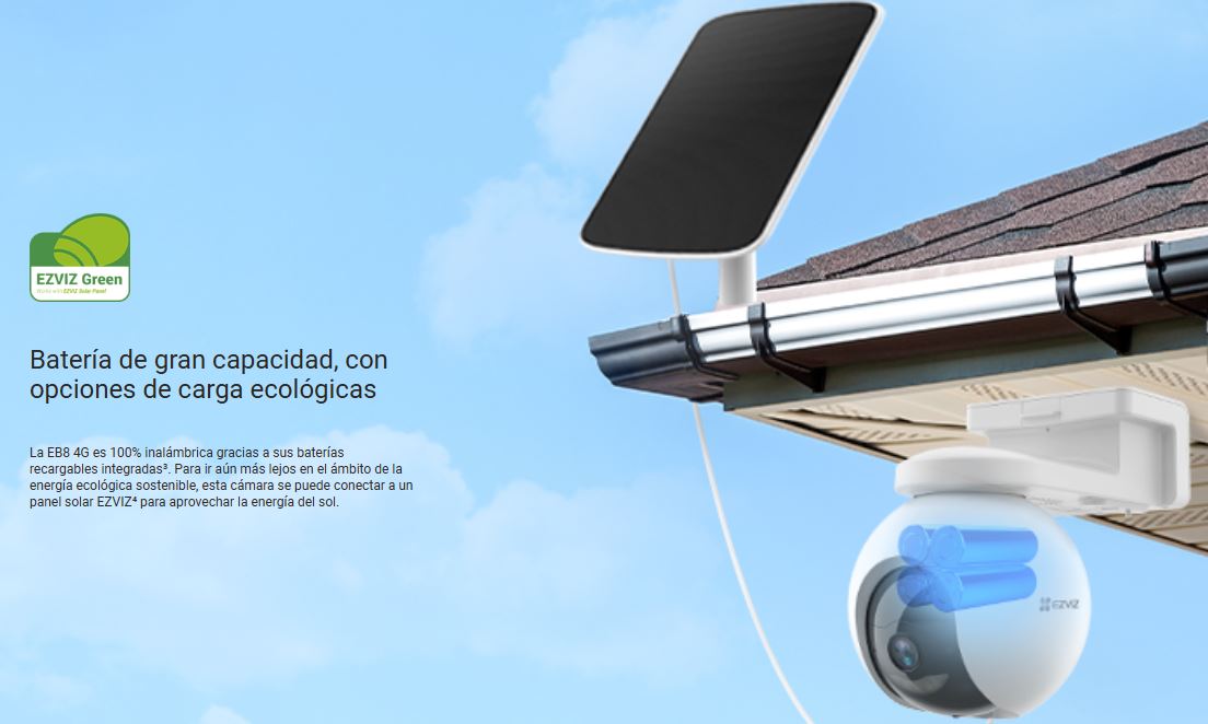 Cámara PT- Panel Solar Ezviz CSEB8SPR100KIT