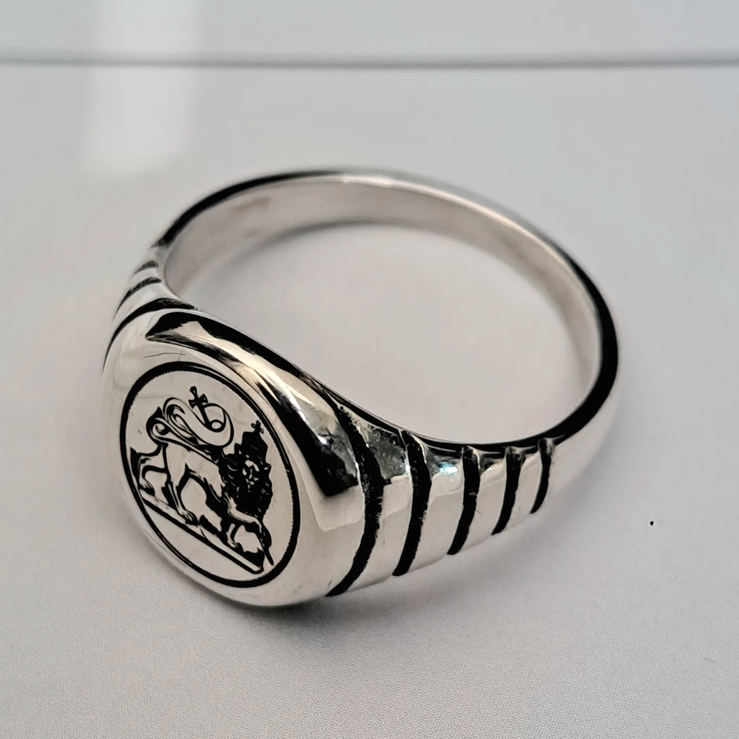 Sterling Silver Lion of Judah Signet Ring