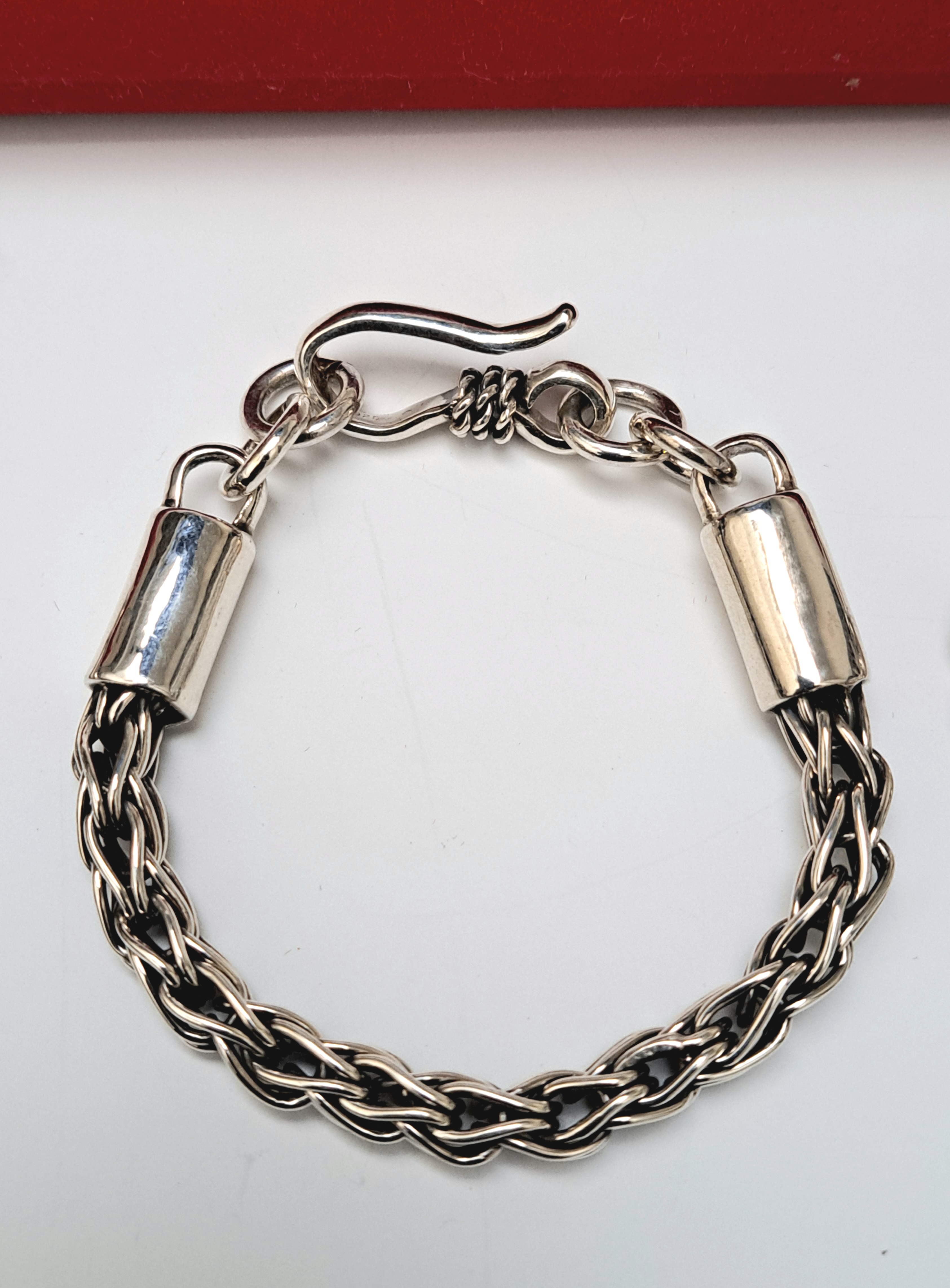 Handcrafted Oxide Sterling Silver Chain Bracelet
