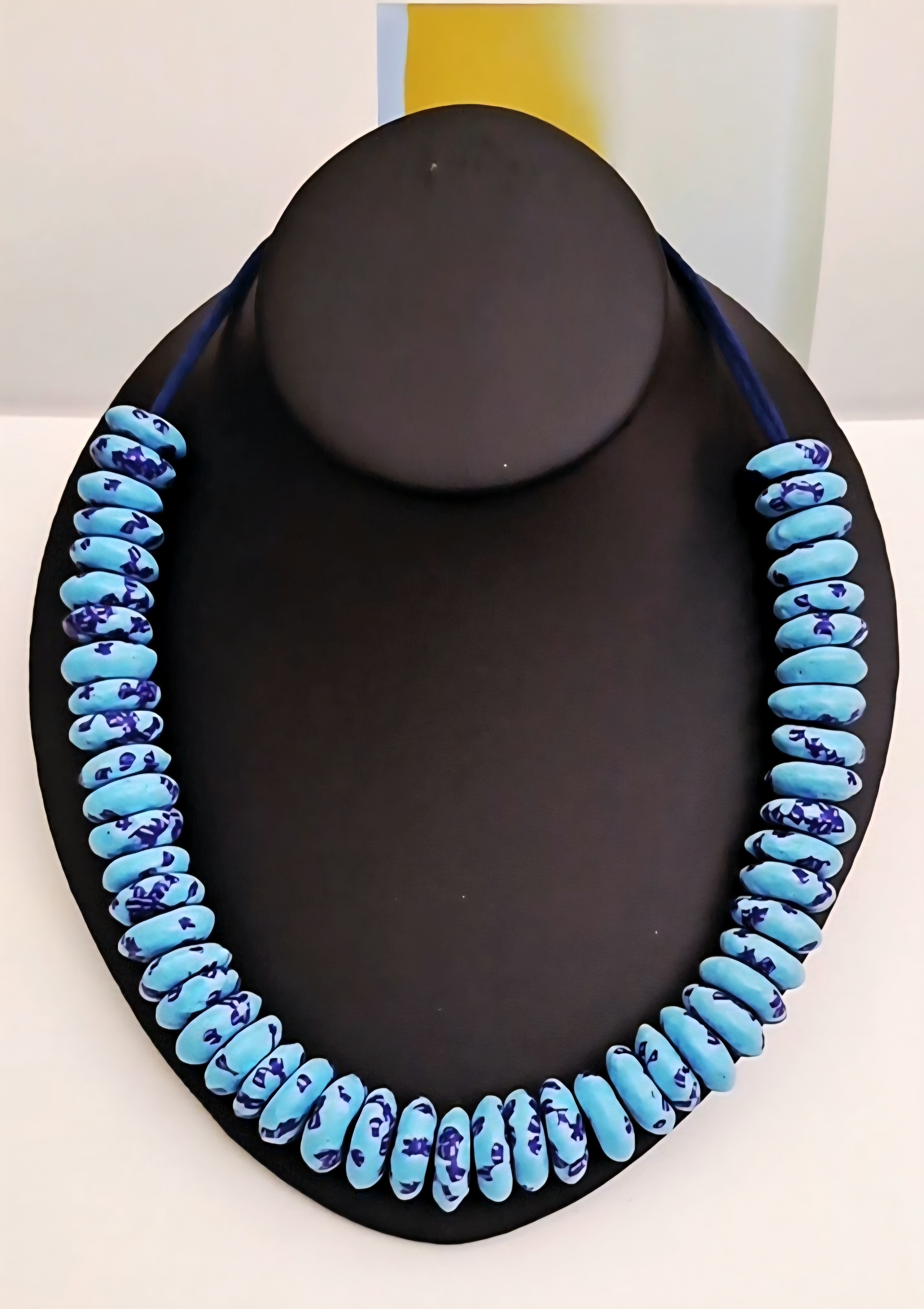 Handcrafted Blue Krobo Beaded Necklace