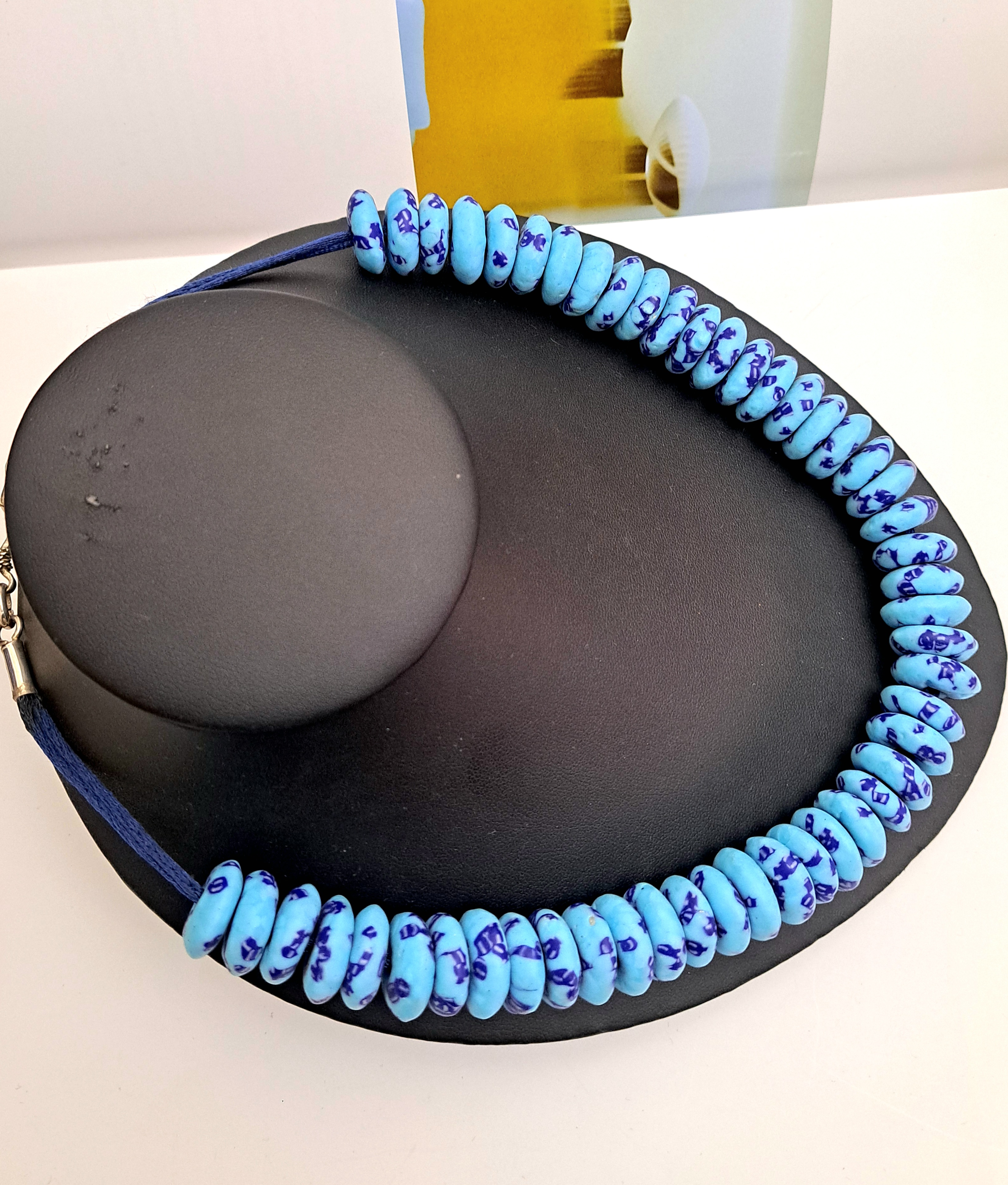 Handcrafted Blue Krobo Beaded Necklace