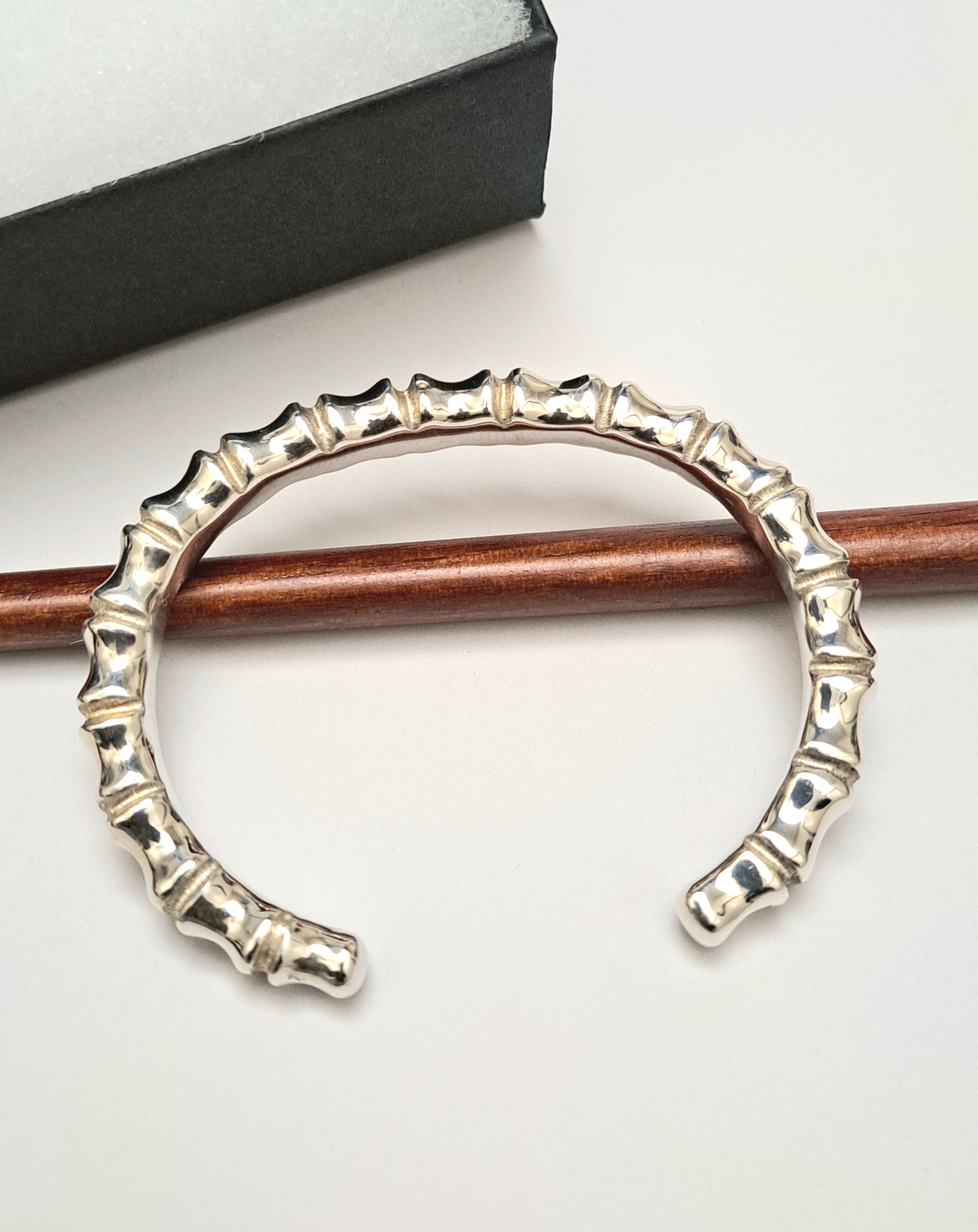 Silver Bamboo Cuff Bracelet