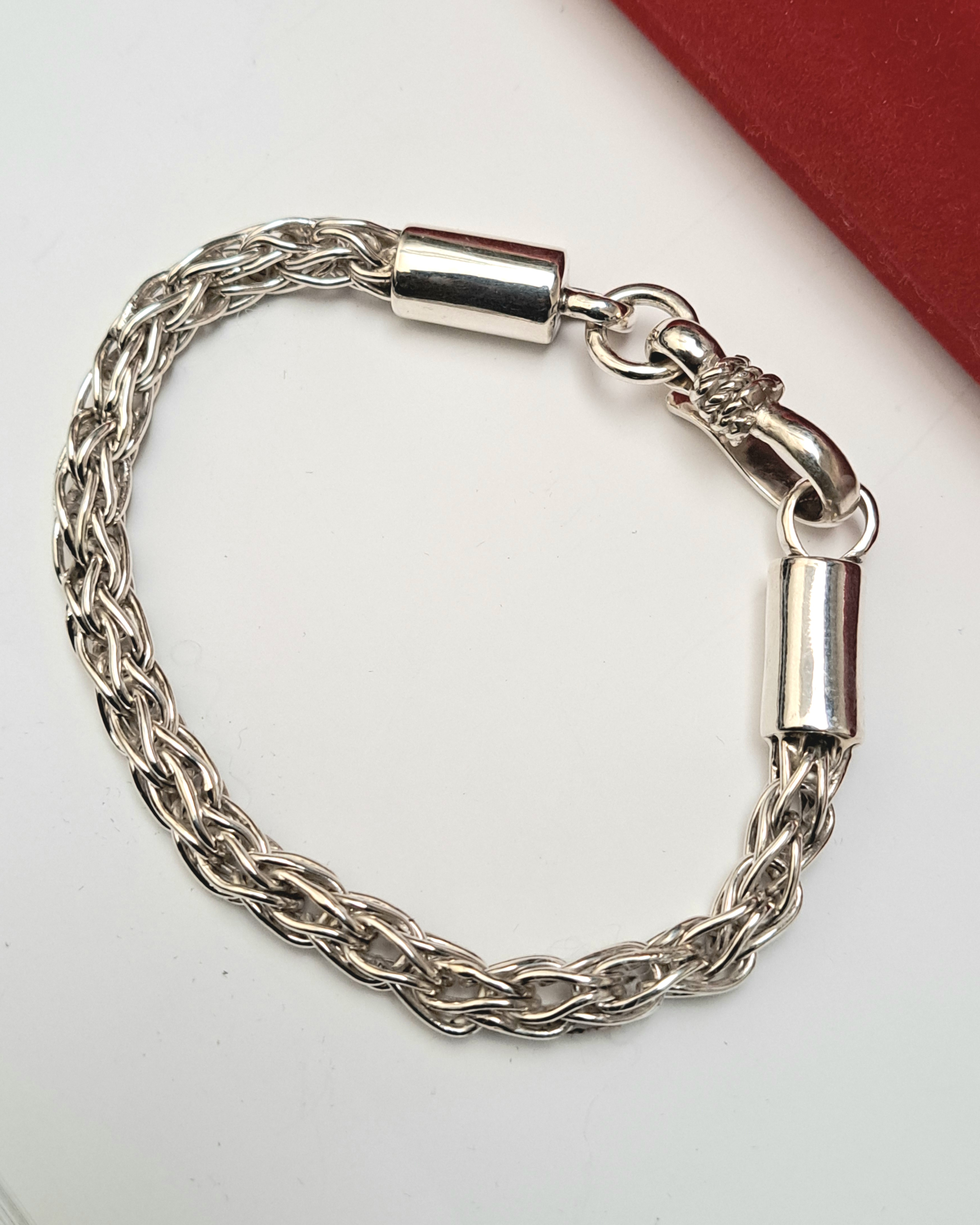 Handcrafted 925 Sterling Silver Chain Bracelet