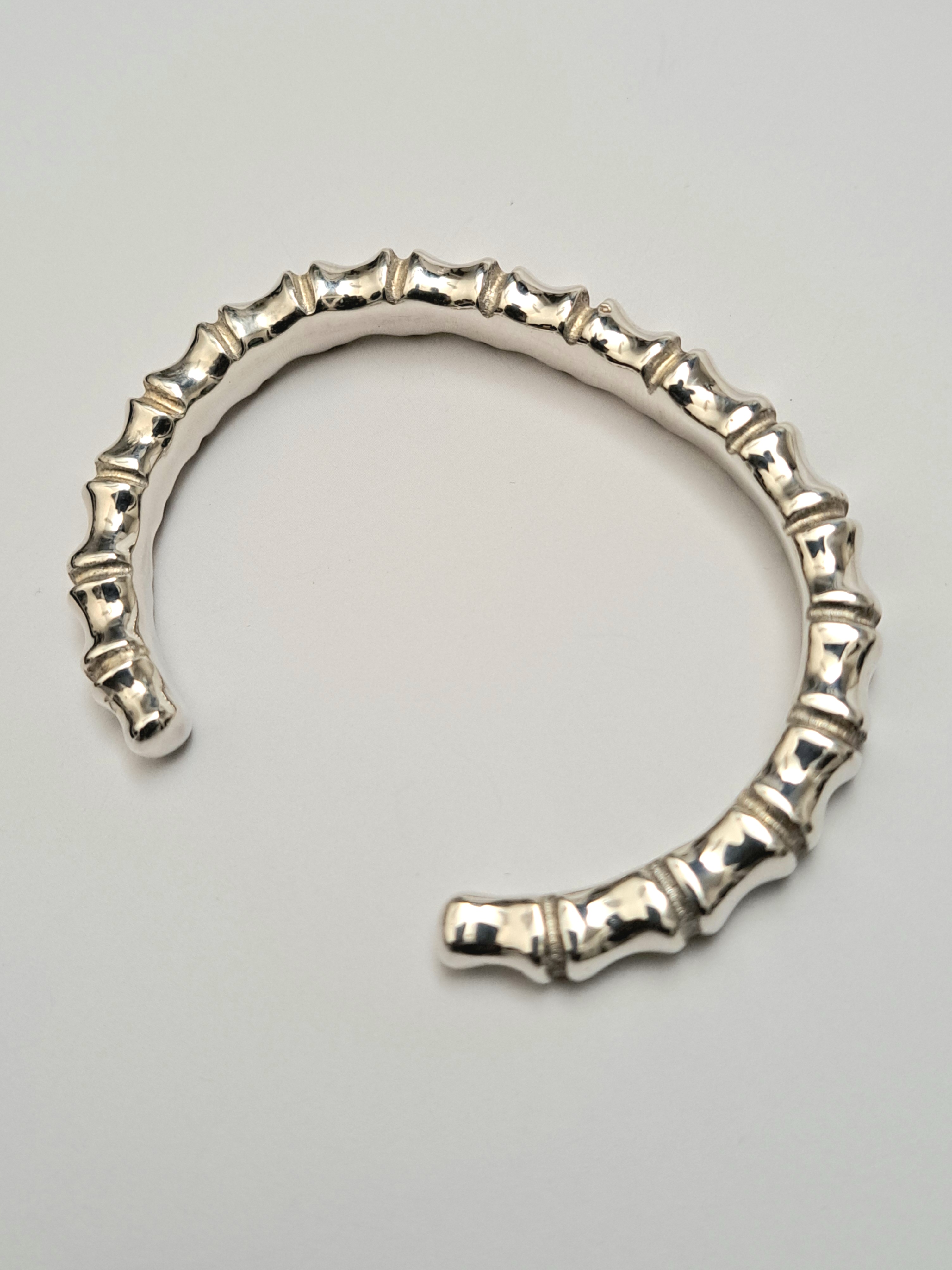 Silver Bamboo Cuff Bracelet
