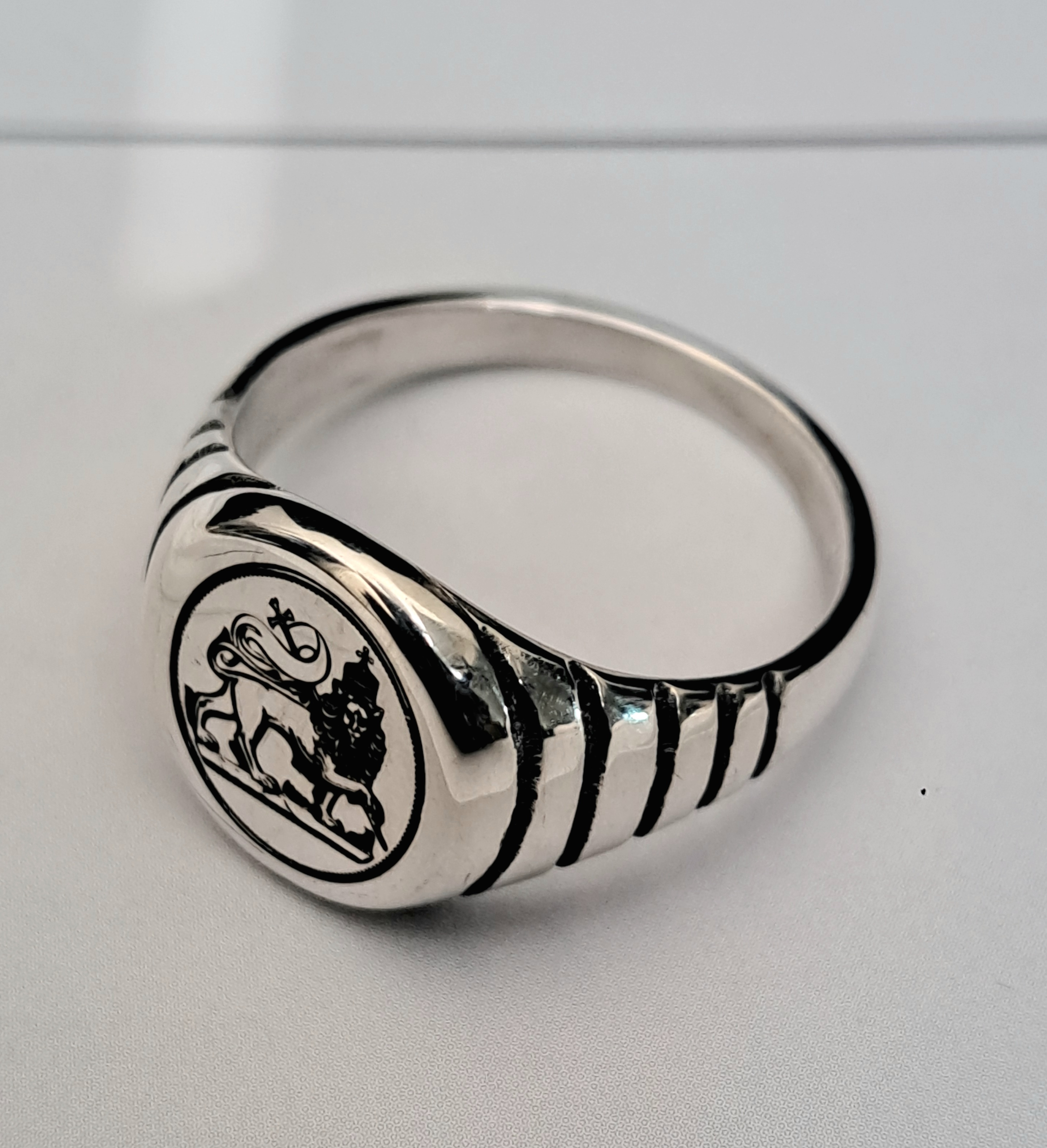 Sterling Silver Lion of Judah Signet Ring