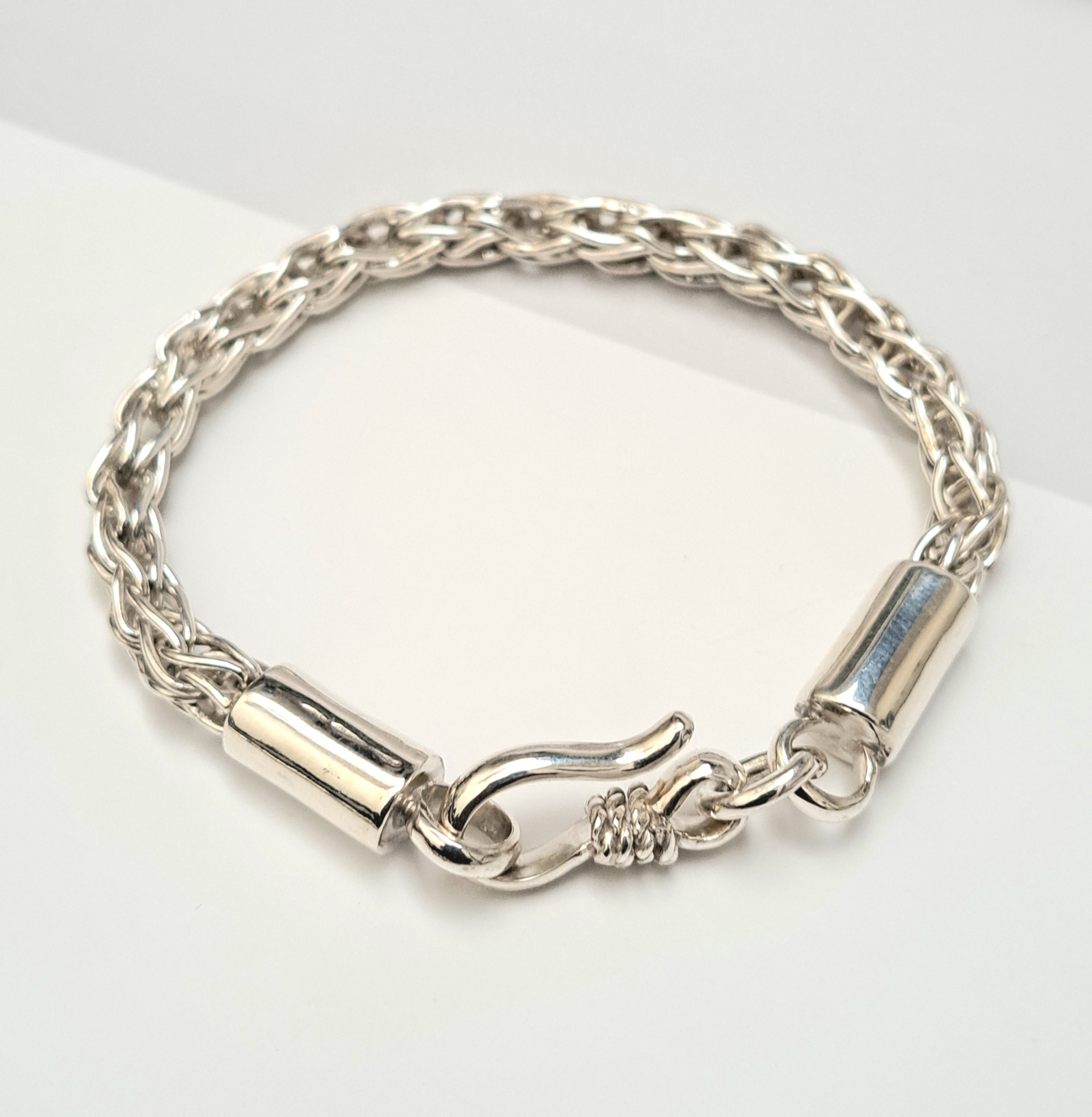 Handcrafted 925 Sterling Silver Chain Bracelet