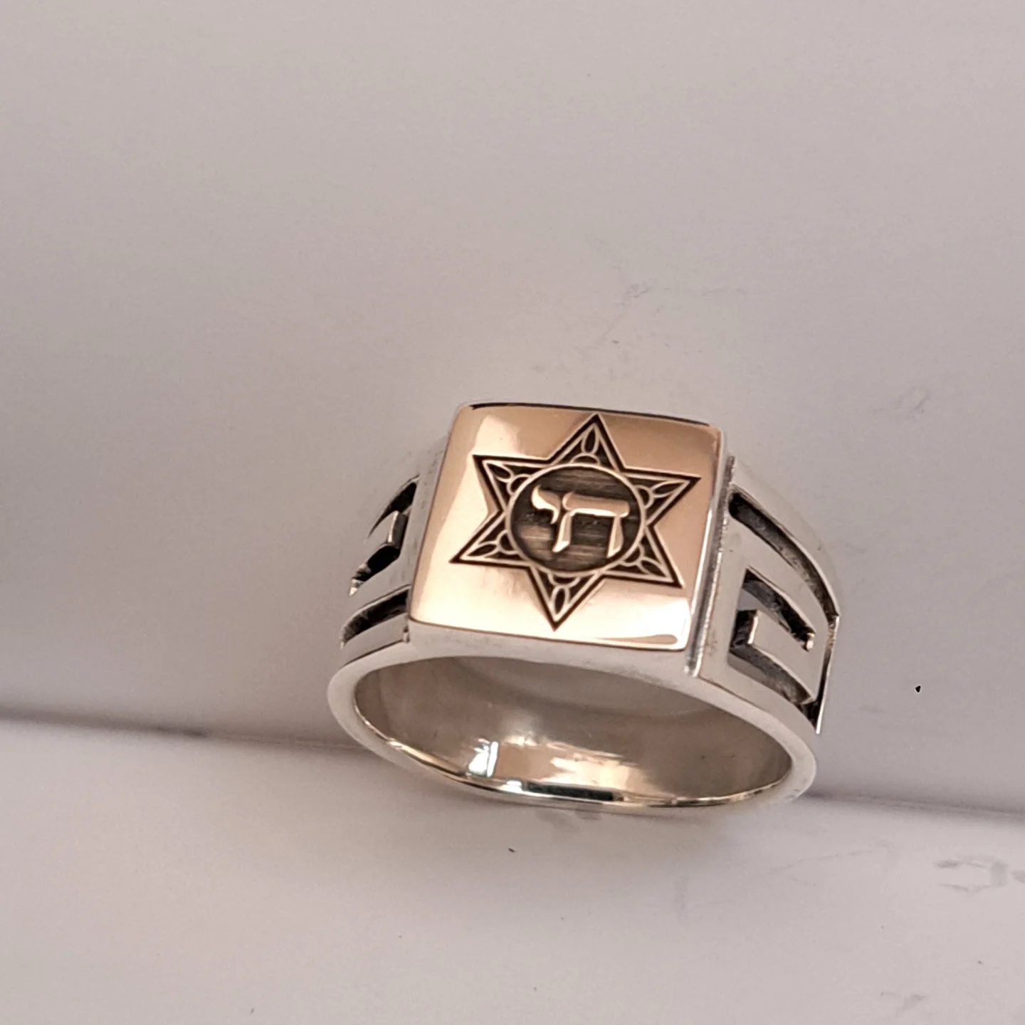 Star of David Chai Sterling Silver Ring