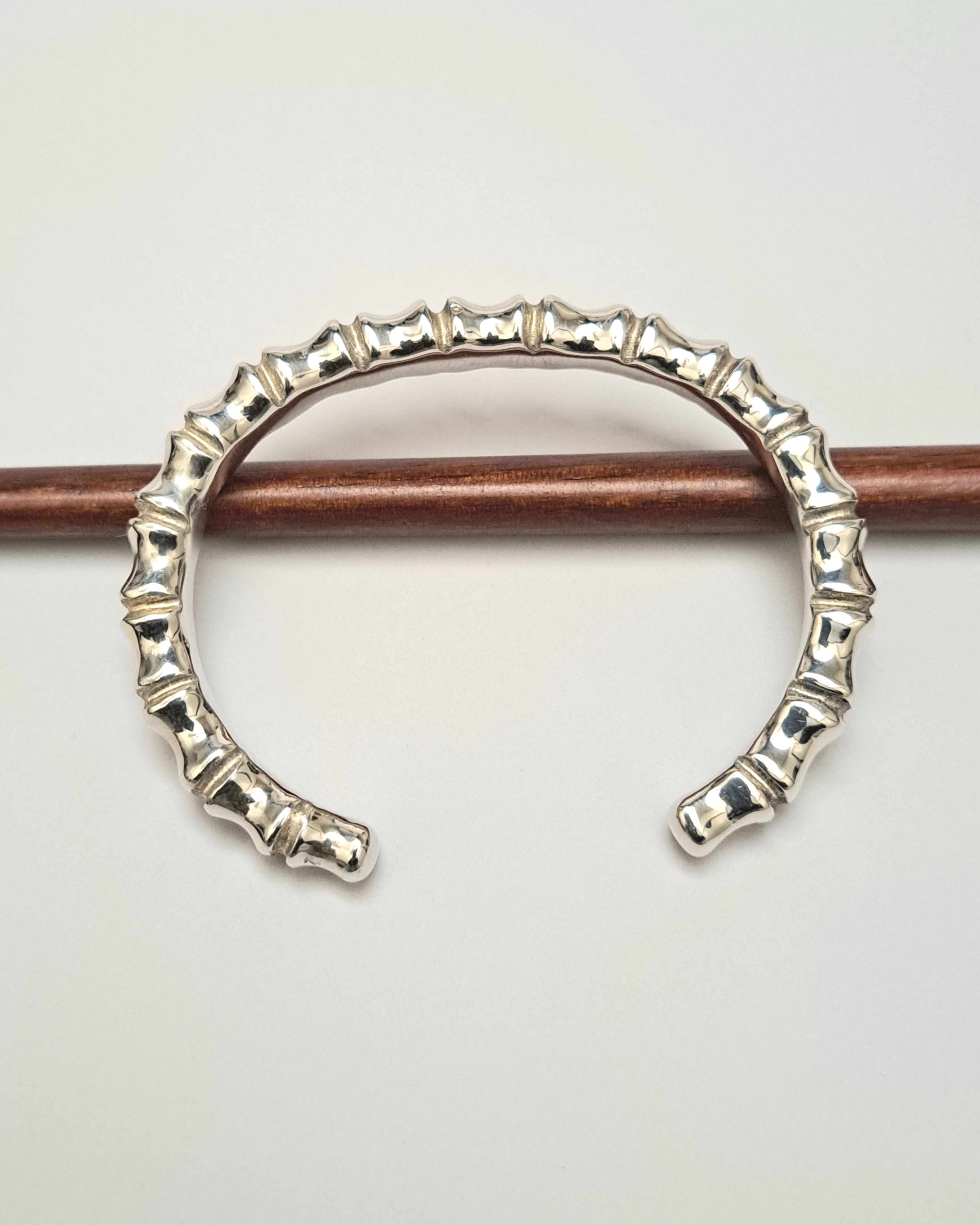 Silver Bamboo Cuff Bracelet