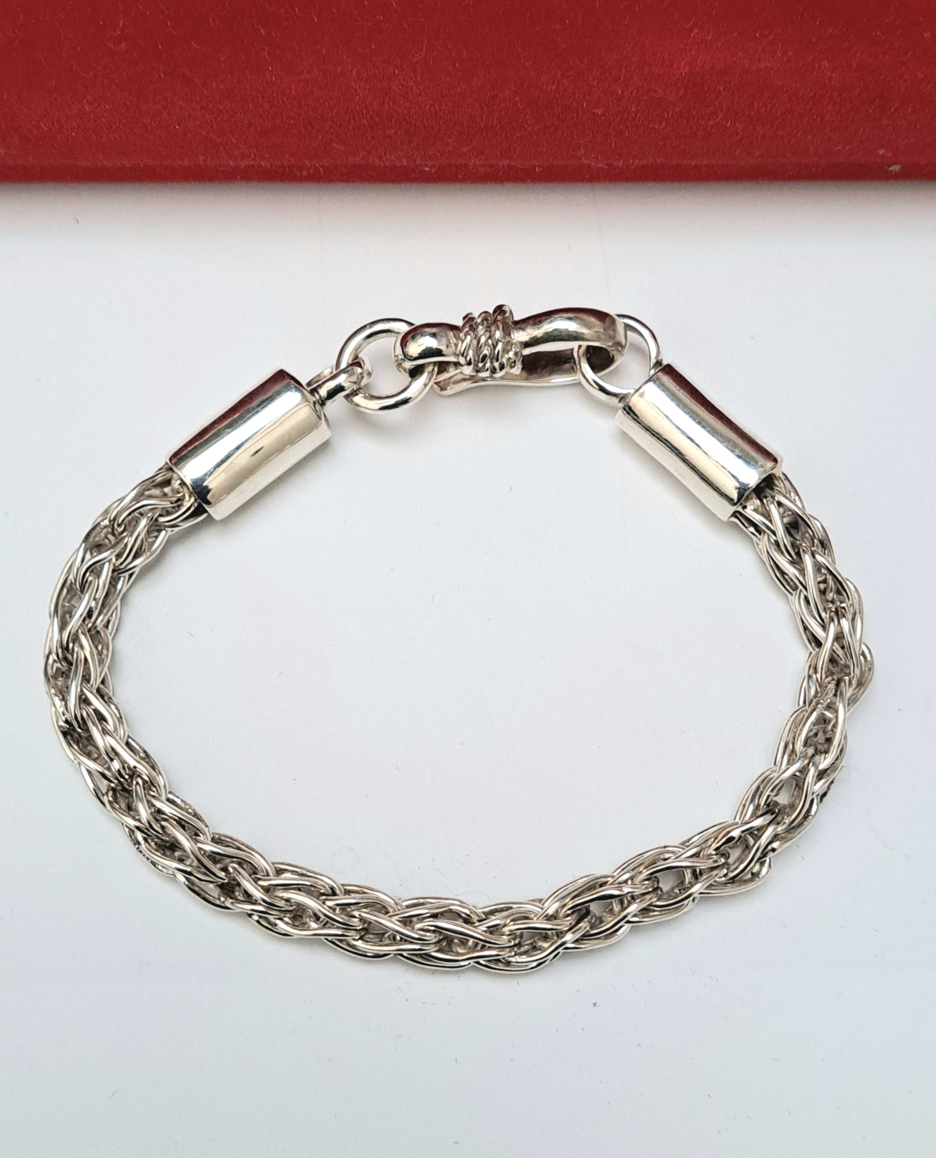 Handcrafted 925 Sterling Silver Chain Bracelet