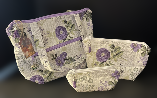 Butterfly Print 3 Piece Pouch Set