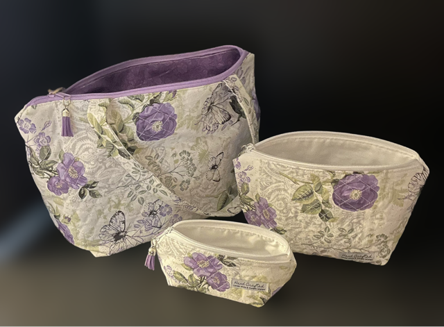 Butterfly Print 3 Piece Pouch Set